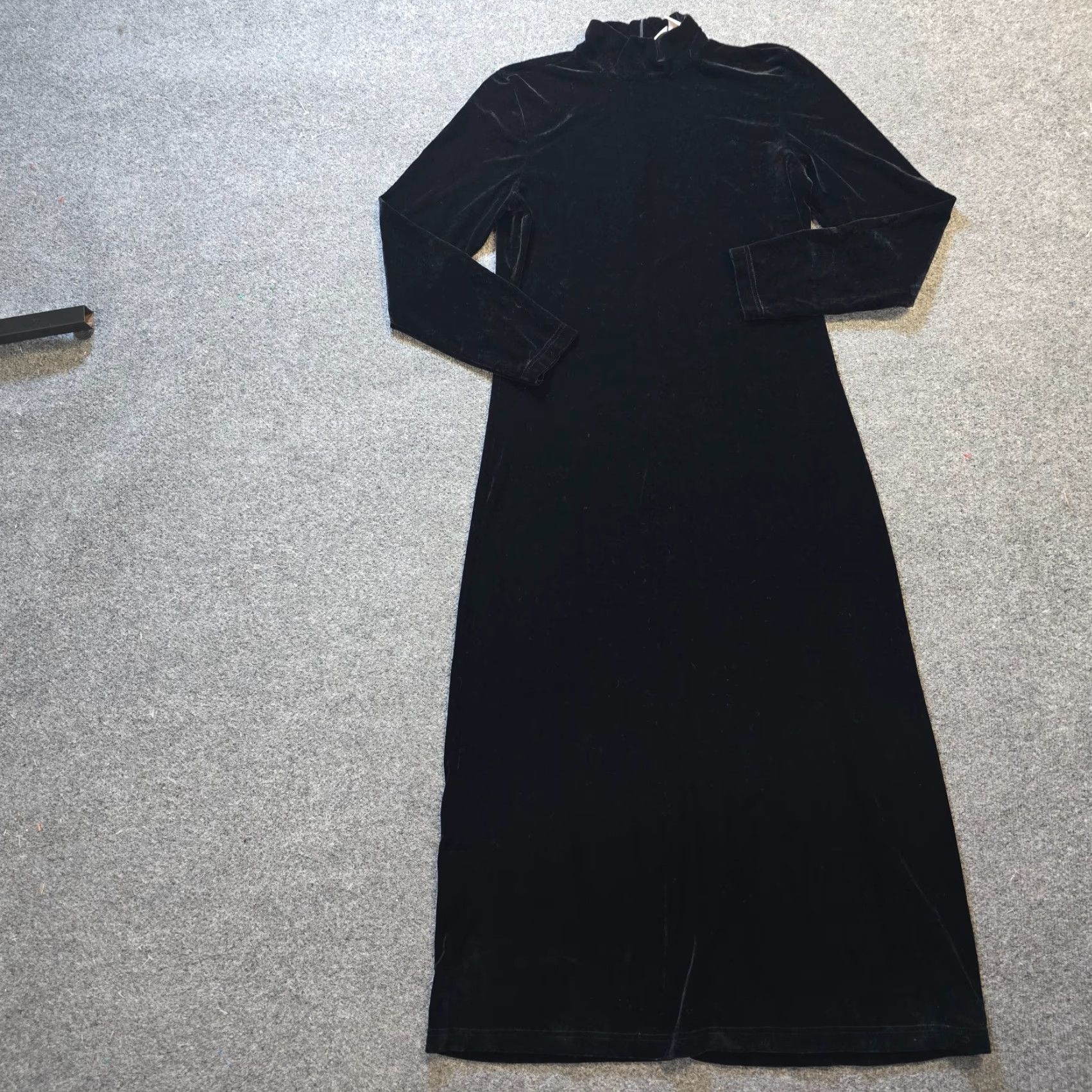 Express VINTAGE Express Tricot Dress Womens Size 14 Black Velour Maxi Gothic Witchy Y2K Dress Ladies Women Maxi Dress Black Size XL / US 12-14 / IT 48-50 - 2 Thumbnail