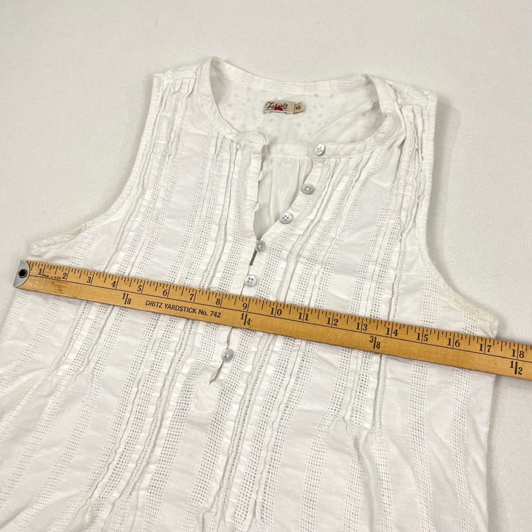 Faherty Faherty Isha Eyelet Dress Womens M White Organic Cotton Gauze Mini Pockets Boho Size M / US 6-8 / IT 42-44 - 5 Thumbnail