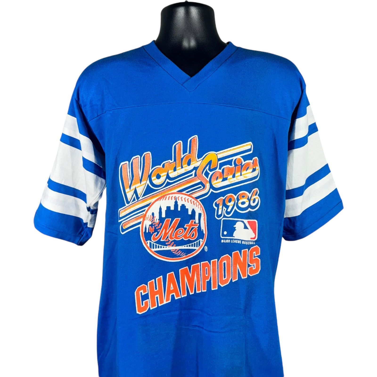Logo 7 Vintage New York Mets World Series Champions Tee 1986 Size US M / EU 48-50 / 2 - 2 Thumbnail