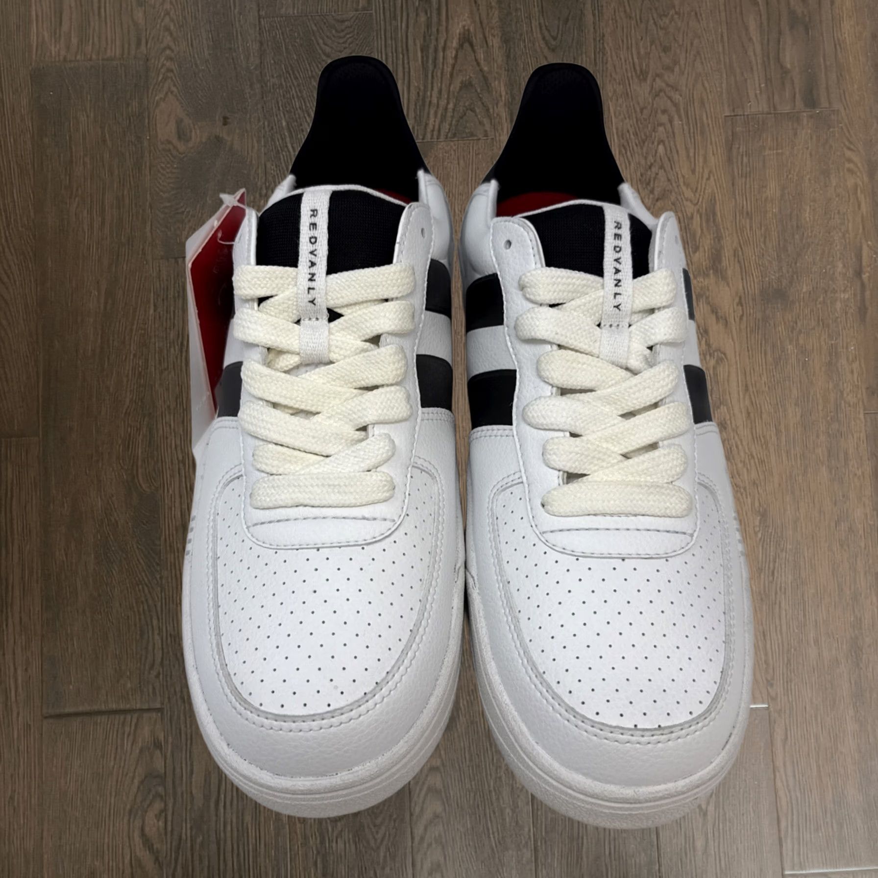 Redvanly Contender Sneakers White Black Leather 11.5 New Mens Athletic Golf Walking Low Top, Men's