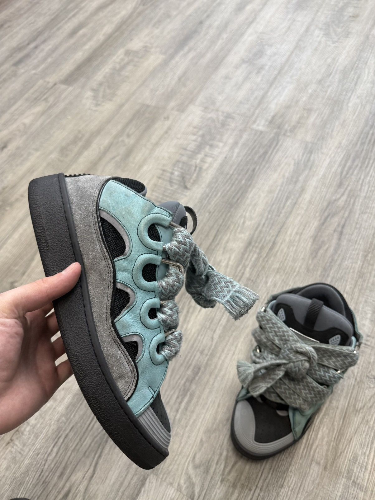 Lanvin Lanvin Curb Sneakers - Light Blue / Anthracite Size US 9 / EU 42 - 1 Thumbnail