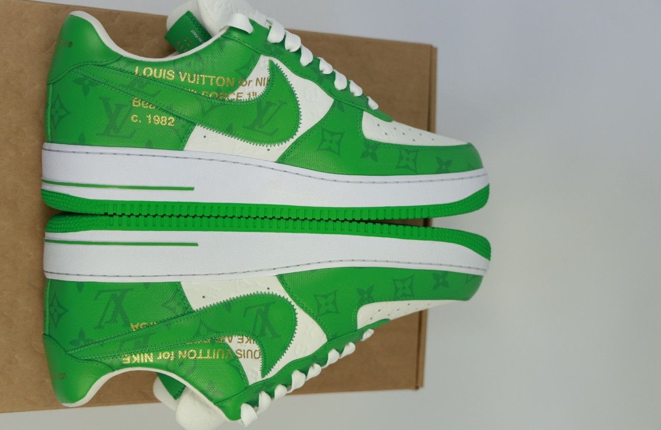 Louis Vuitton AIR FORCE 1 GREEN MONOGRAM SNEAKERS (VERY RARE SIZE) Size US 12 / EU 45 - 7 Thumbnail