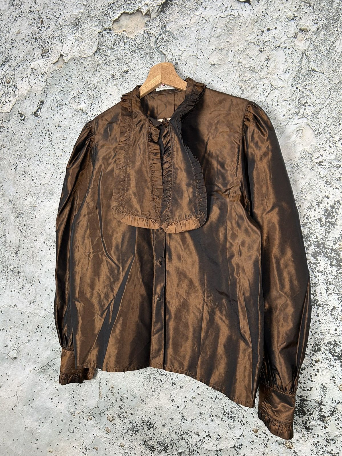 Escada × Vintage Vintage Escada Archive Cooper Silk Shirt Avant Garde Size L / US 10 / IT 46 - 2 Thumbnail