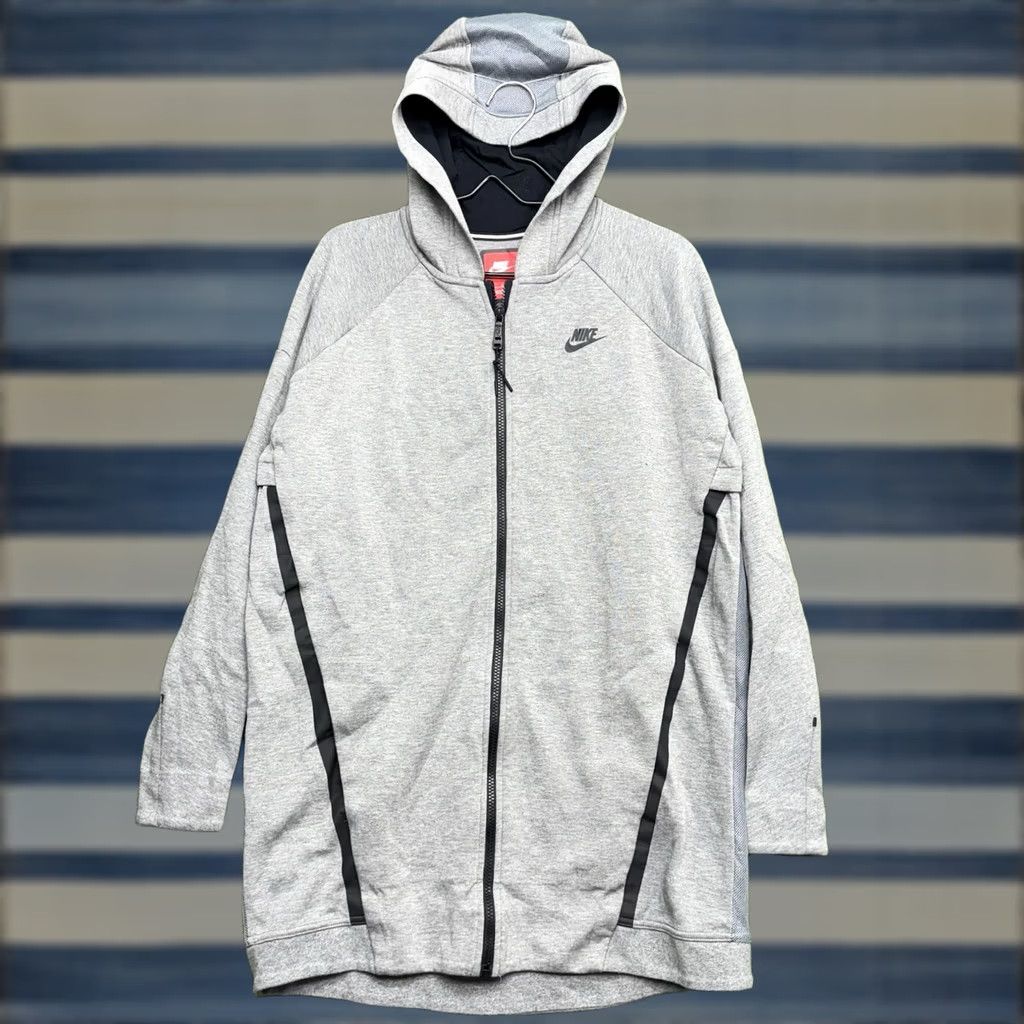 Nike Nike Tech Windrunner Jacket Womens Large Gray Full Zip Lined Pockets Winter Spring Casual Outdoor Athletic Coat Size L / US 10 / IT 46 - 1 Thumbnail