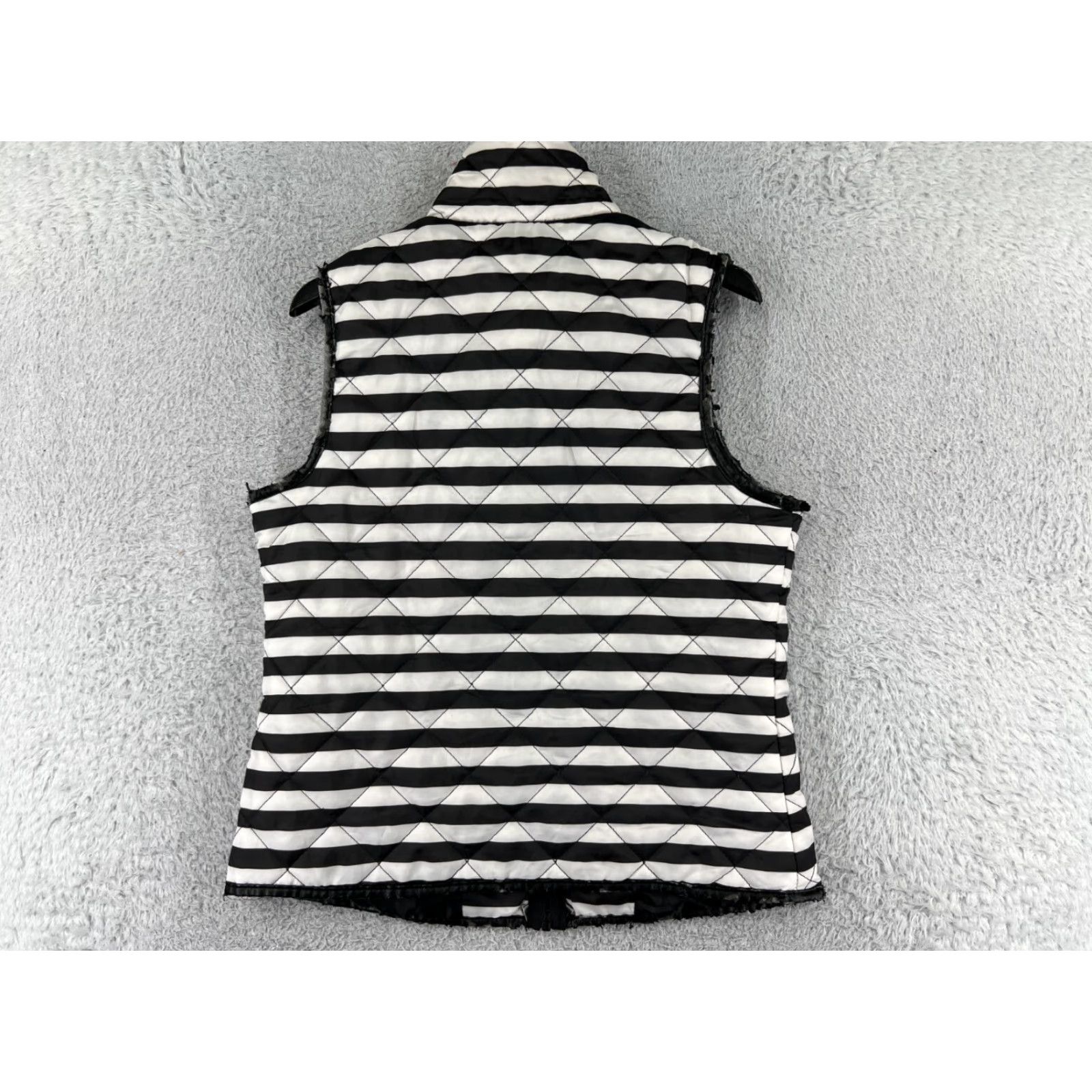 Vintage Indigo Saints Vest Womens M Black White Full Zip Polyester Quilted Pockets Shirt Women Vintage No Size M / US 6-8 / IT 42-44 - 2 Thumbnail