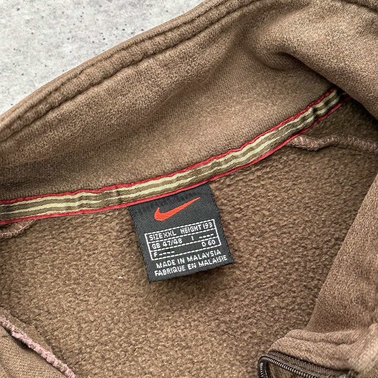 Nike × Vintage Nike Vintage 90s Center Logo Brown Faded 1/3 Zip Sweatshirt Size US XXL / EU 58 / 5 - 10 Thumbnail
