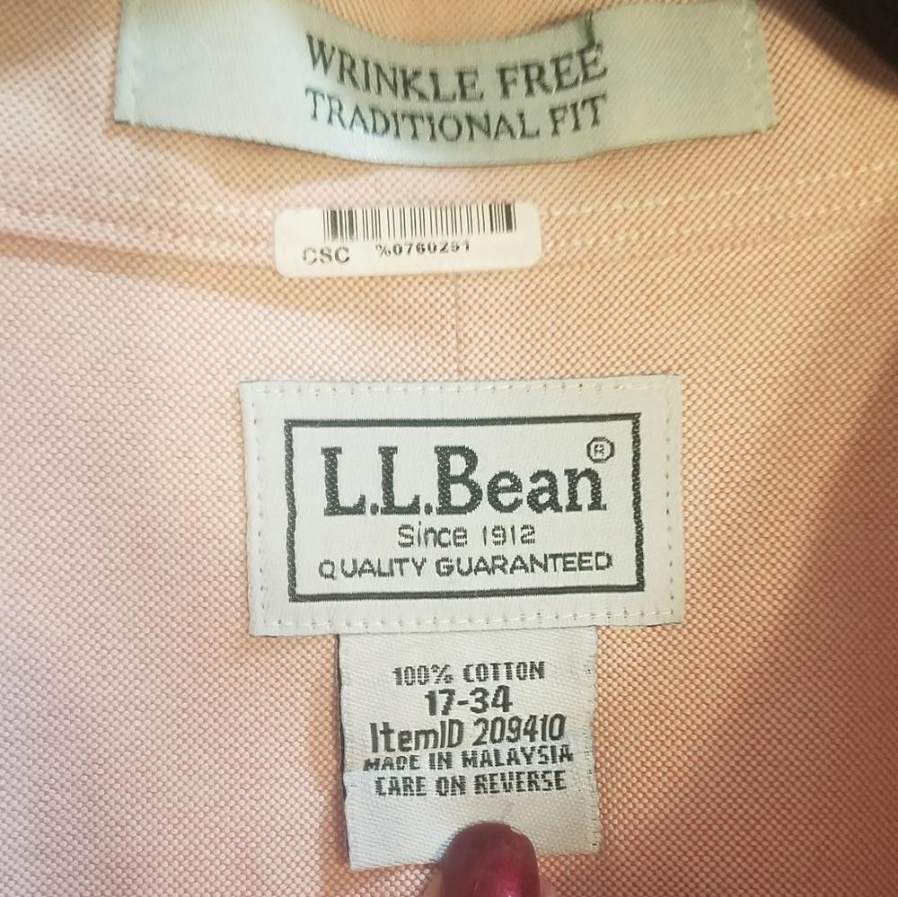 L.L. Bean L. L. Bean Wrinkle Free Traditional Fit Shirt Size 17 34 Size 38R - 3 Thumbnail