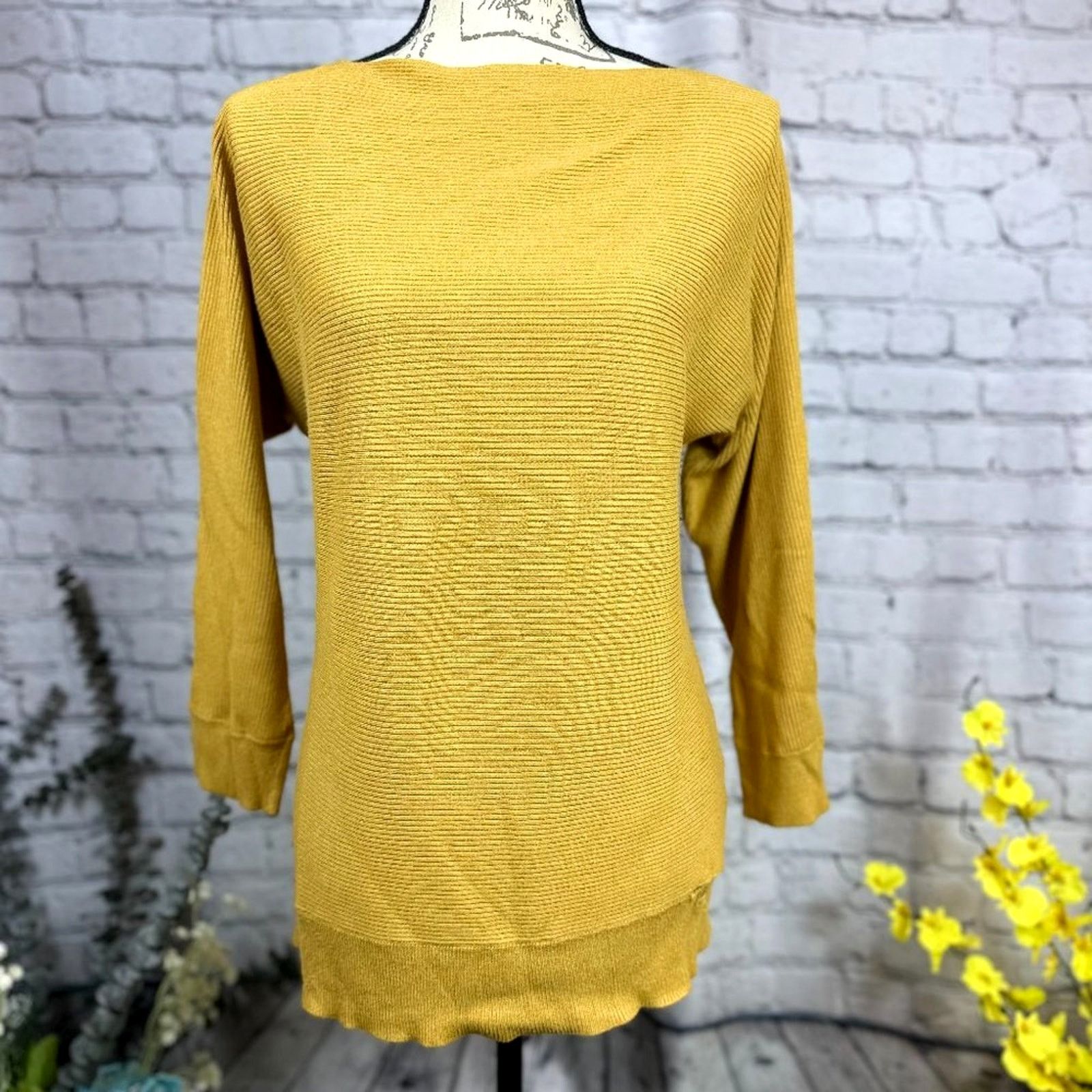 Other Cable & Gauge Ribbed Boat Neck Tunic - Golden - size L Size L / US 10 / IT 46 - 2 Thumbnail