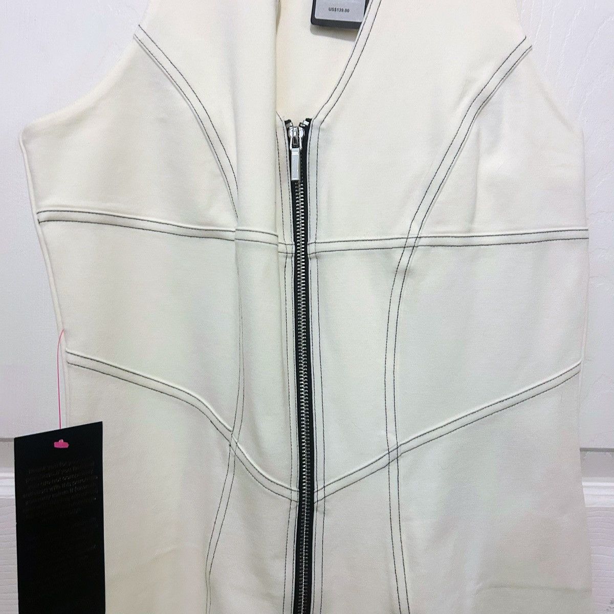 Bebe Bebe White Racerback Moto Mini Dress Medium M BNWT Size M / US 6-8 / IT 42-44 - 7 Thumbnail