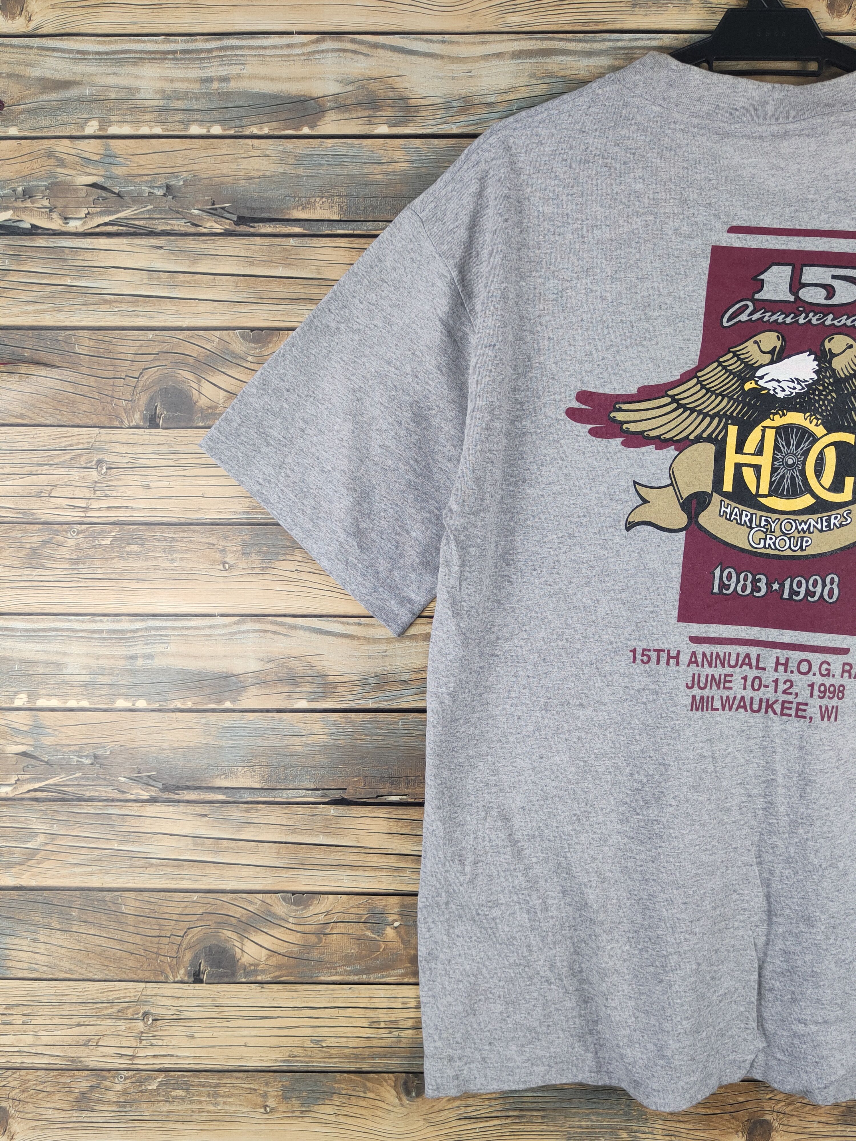 Harley Davidson DL 90' HOG Harley Davidson vintage Gray T-shirt #2552 Size US L / EU 52-54 / 3 - 10 Thumbnail