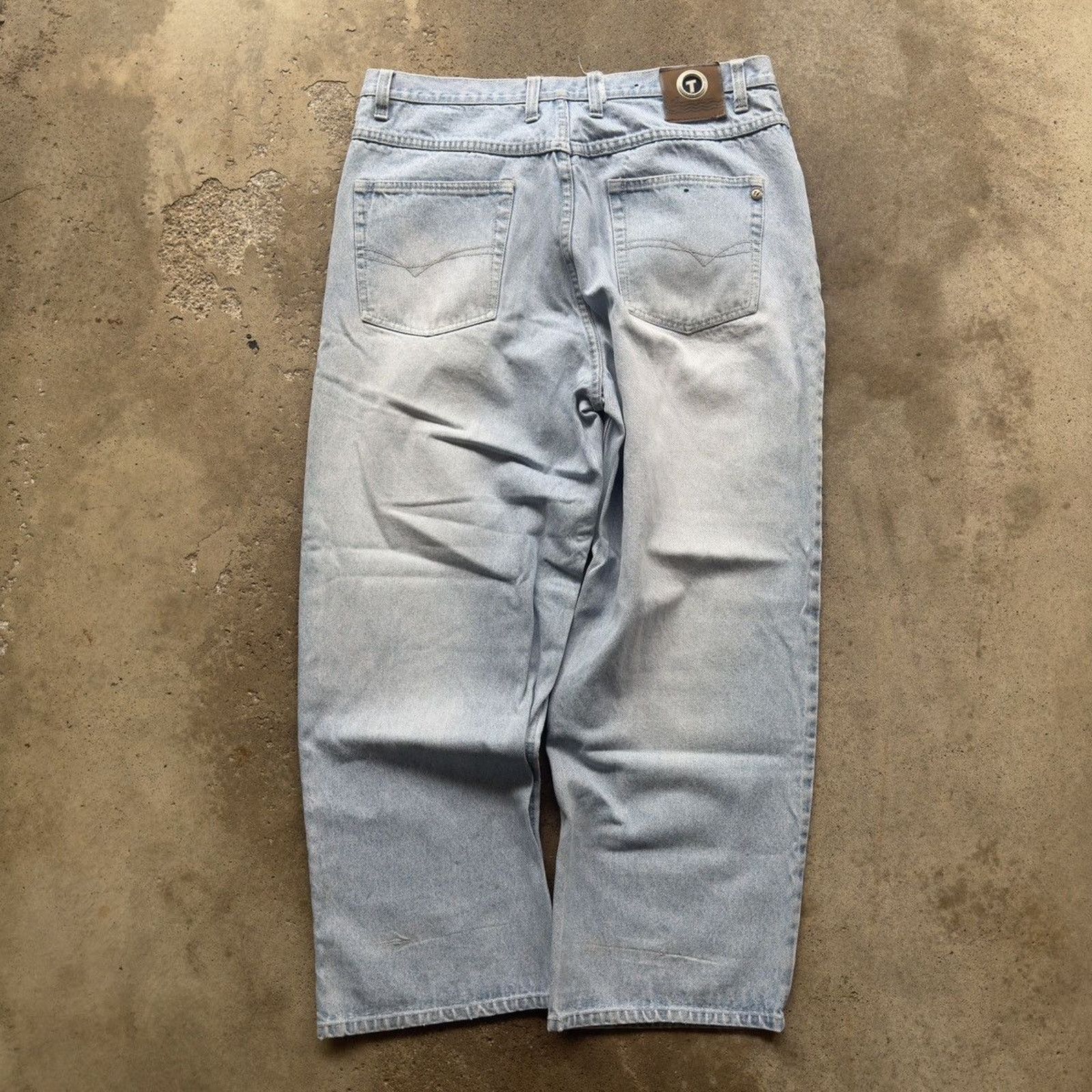 Vintage Y2K Faded Light Baggy Wide Skater Jeans ERD Grunge Chrome Size US 36 / EU 52 - 2 Thumbnail
