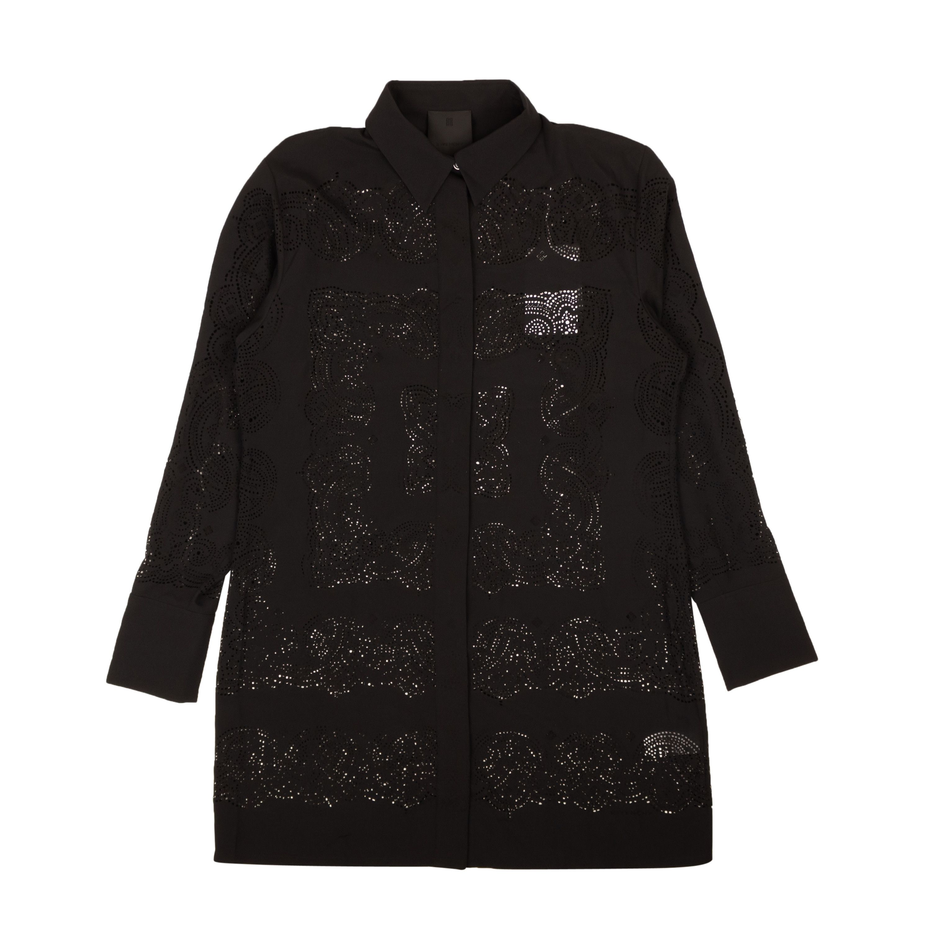 Givenchy Black Perforated Bandana Shirt Dress Size 4/40 Size S / US 4 / IT 40 - 1 Thumbnail