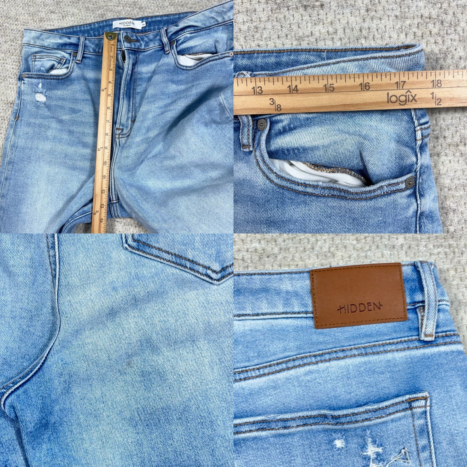 Vintage Judy Blue Jeans Women 34 Wide Leg Distressed High Rise Vintage Style Blue 5-Pocket Regular Fit Boyfriend Straight Space: N/A Size 24" / US 00 / IT 34 - 9 Thumbnail