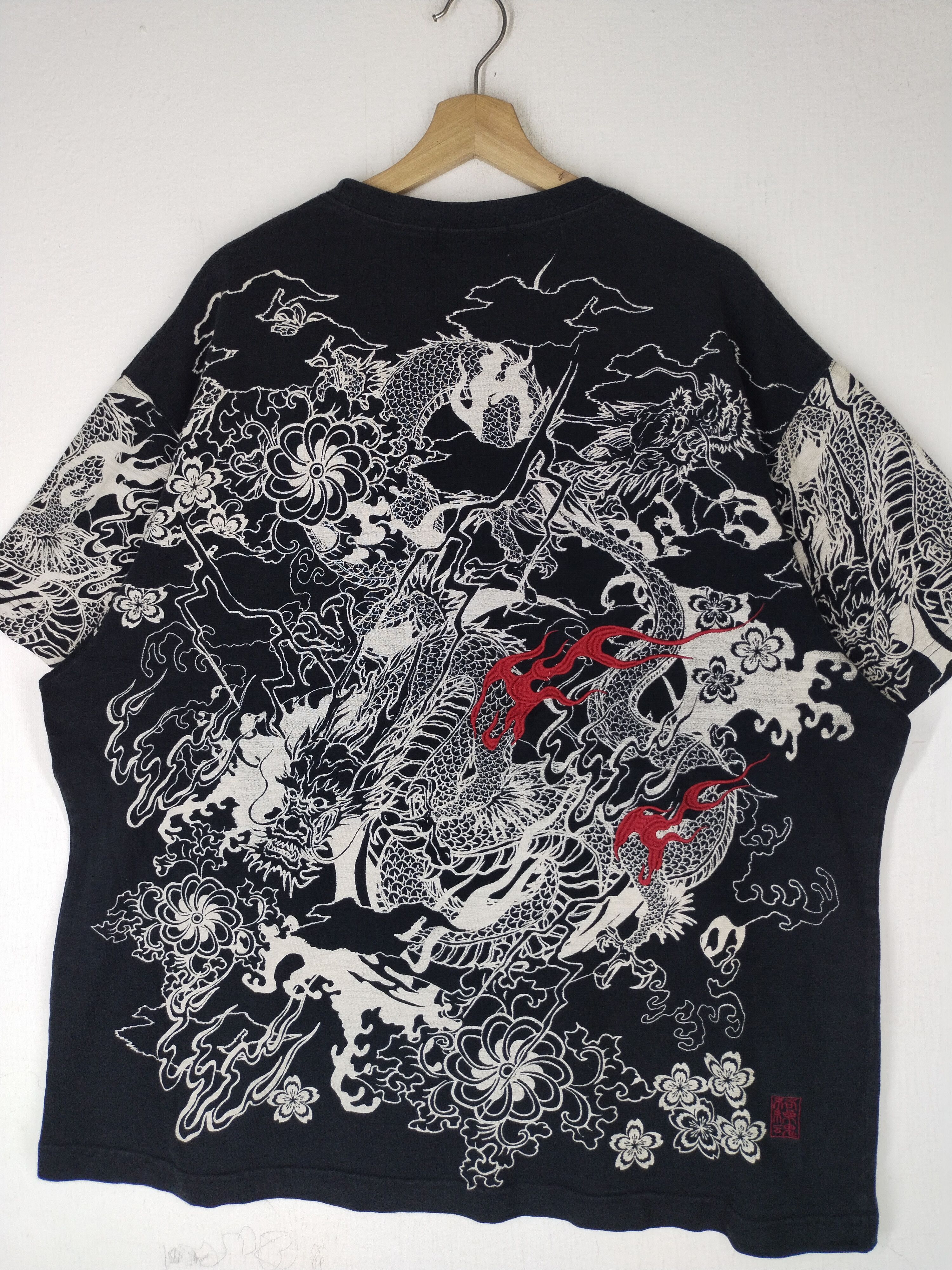 Karakuri Tamashii Rare Vintage Sukajan Dragon Overprint Karakuri Tamashi Tee Size US XL / EU 56 / 4 - 9 Thumbnail