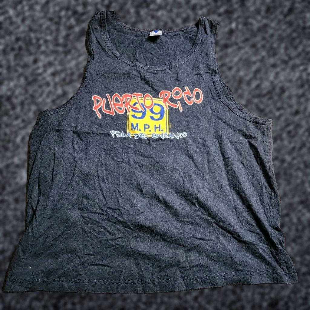 Vintage VINTAGE Puerto Rico 99 MPH Travel Souvenir Tank Top T Shirt Mens XL Blue 90s Beach USA Cotton T-Shirt Size US XL / EU 56 / 4 - 1 Thumbnail