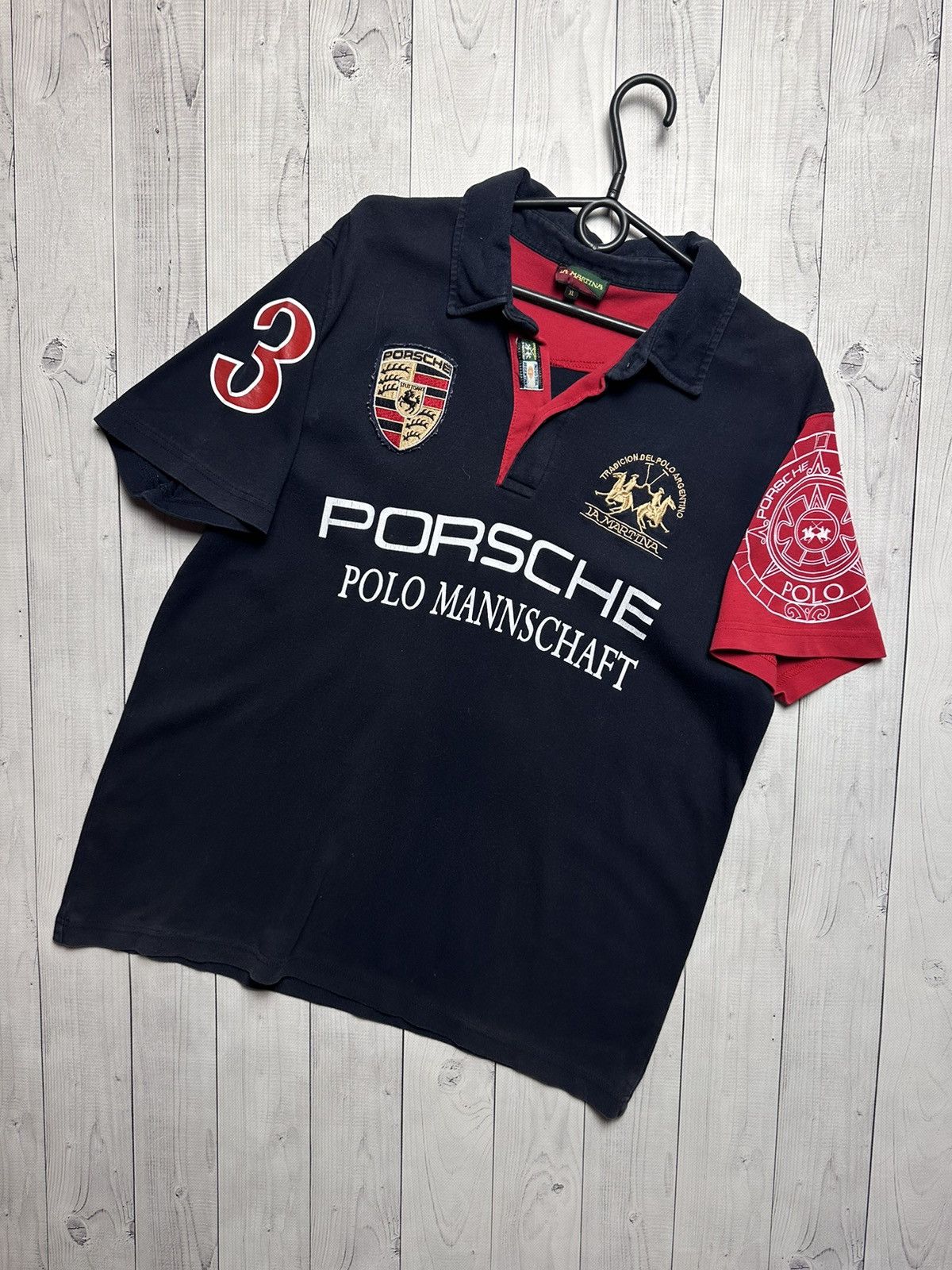 La Martina × Porsche Design × Vintage Vintage Polo L A Martina Porshe big logo racing size L Size US L / EU 52-54 / 3 - 1 Thumbnail