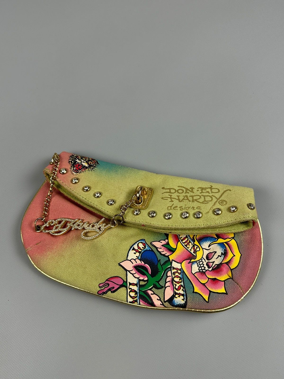 Ed Hardy Vintage Ed Hardy Y2K Tattoo Print Clutch Canvas Bag Size ONE SIZE - 1 Thumbnail