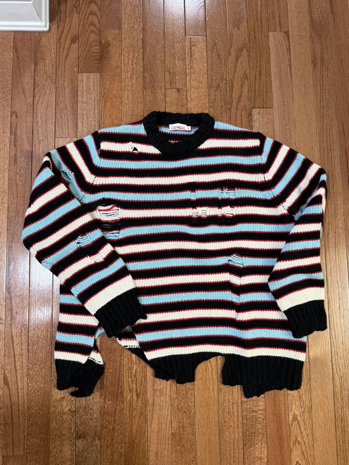 Charles Jeffrey LOVERBOY Charles Jeffrey LoverBoy Distressed Striped Sweater Size US M / EU 48-50 / 2 - 1 Thumbnail