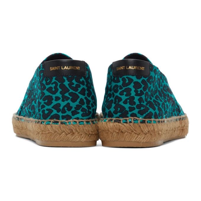 Saint Laurent Paris o1s1wg111224 Babycat-Print Embroidered Espadrilles Blue Size US 8 / IT 38 - 5 Thumbnail