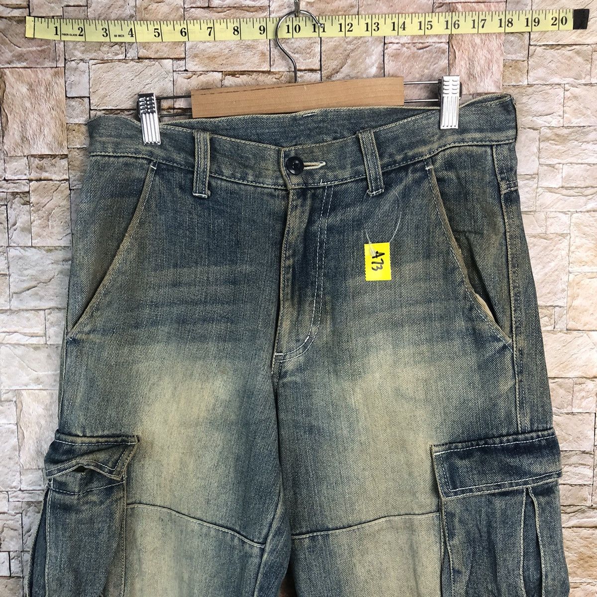 Japanese Brand Japan double knee vtg Denim faded Multipocket Pants #A73 Size US 31 - 5 Thumbnail