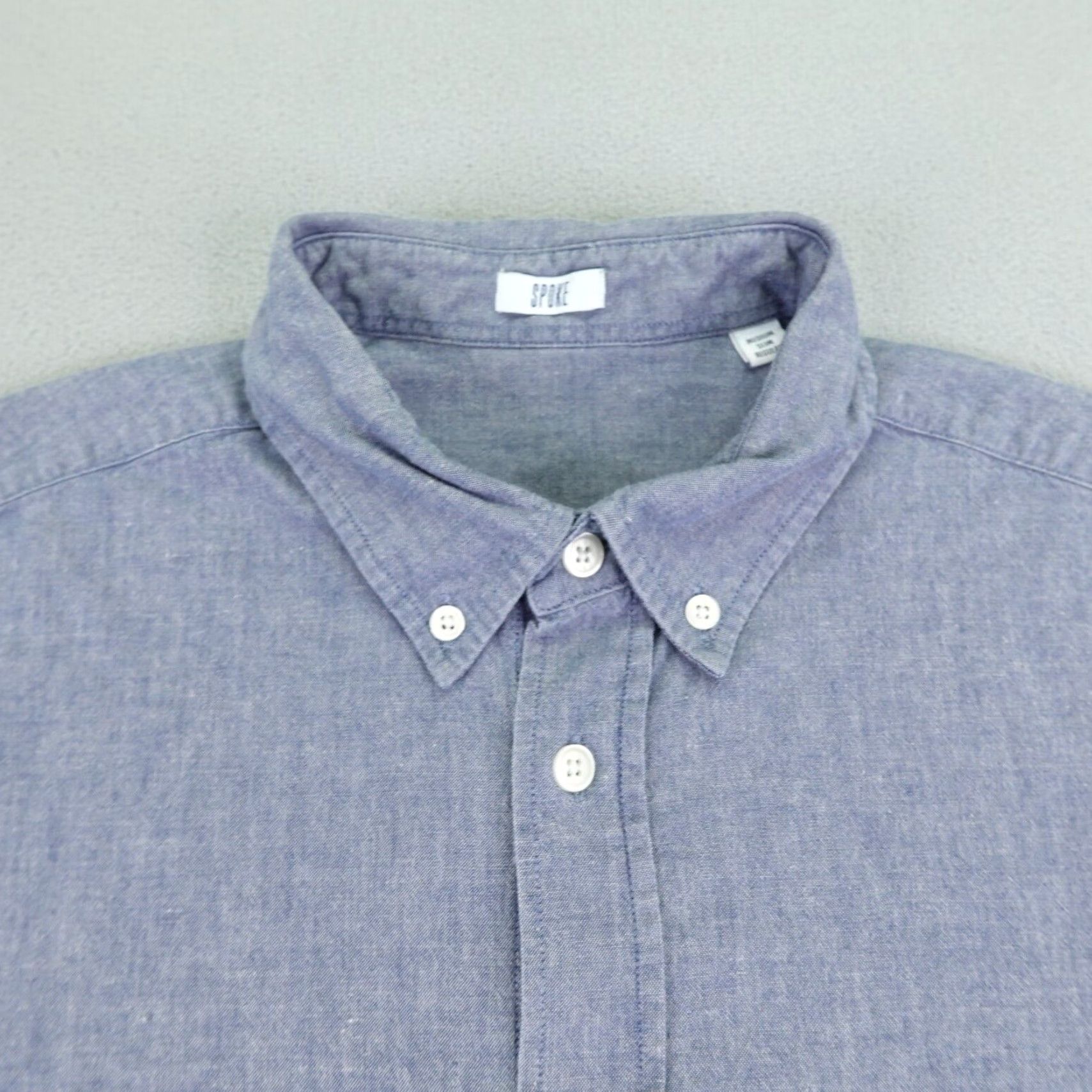 Vintage VINTAGE Spoke Shirt Mens Medium Chambray Button-Up Long Sleeve Casual Office Blue Size US M / EU 48-50 / 2 - 2 Thumbnail