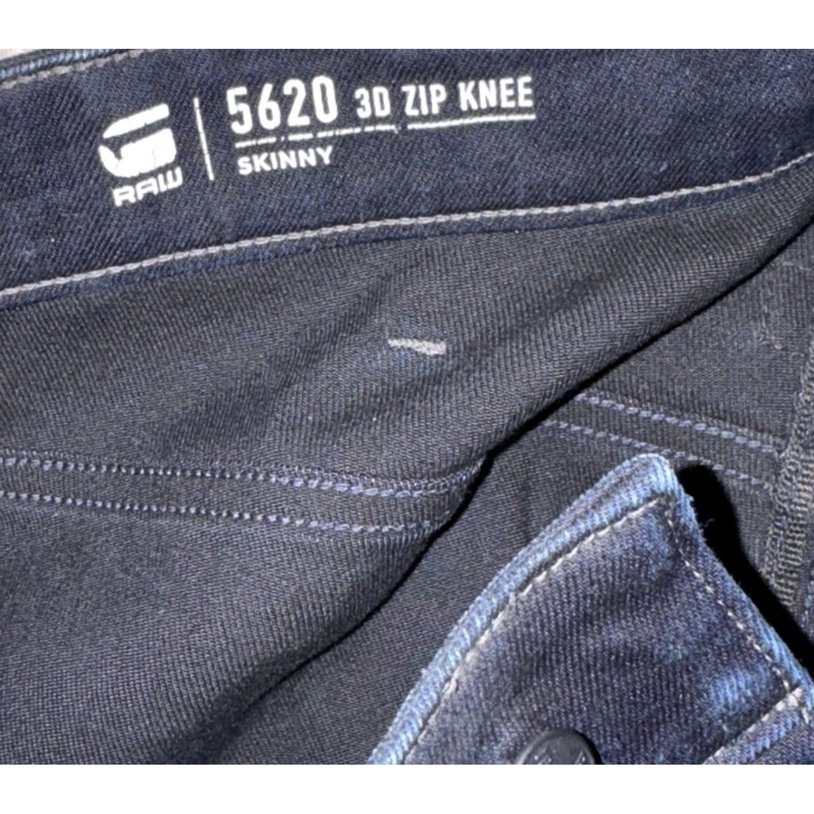 G-Star G-Star Raw Jeans Mens W33 L36 5620 3D Skinny Zip Knee Blue Size US 33 - 6 Thumbnail