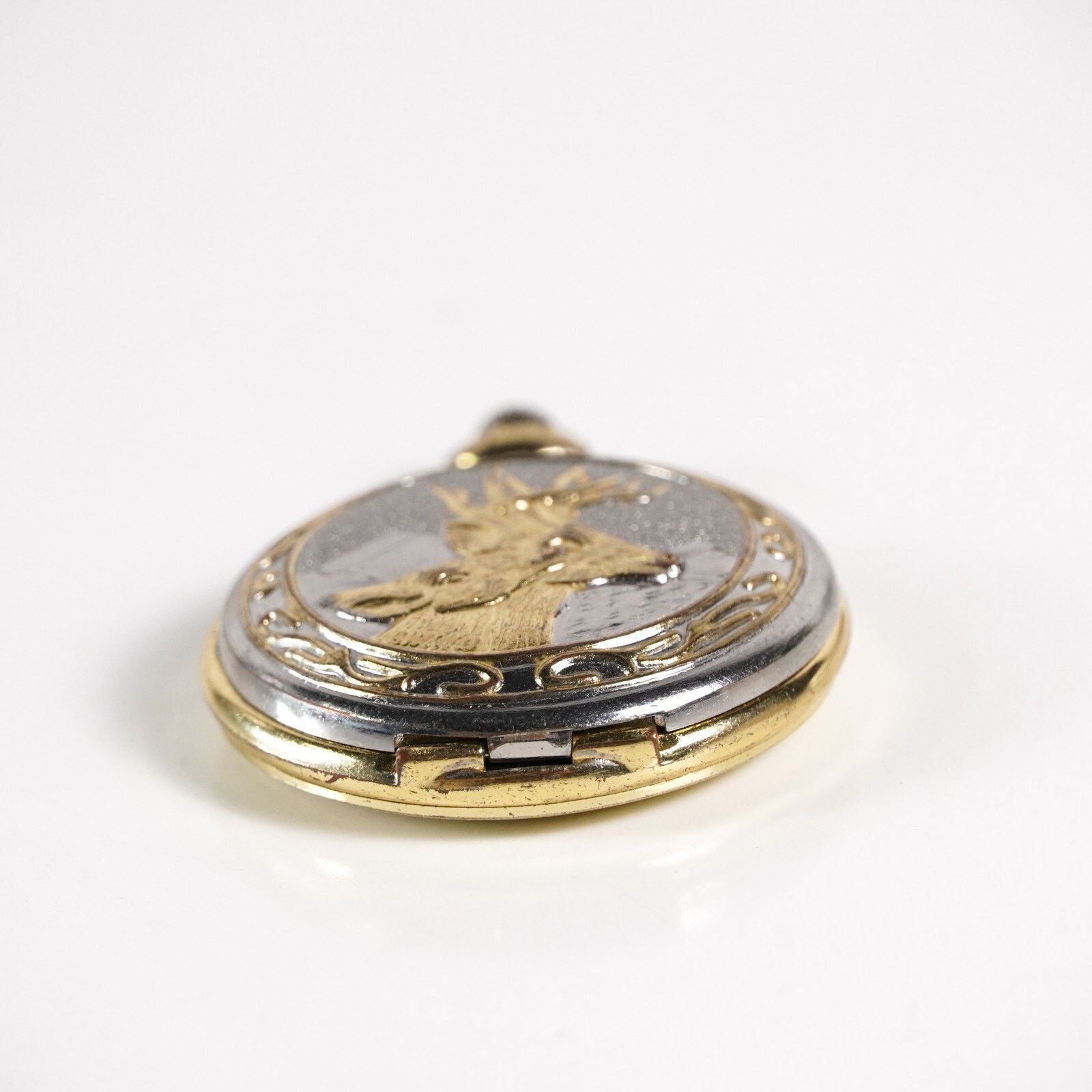 Allude Deer Pocket Quartz Watch Gold Silver Animal Elk Stag Case Size ONE SIZE - 7 Thumbnail