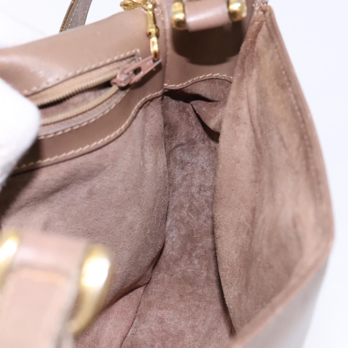 GUCCI Shoulder Bag Leather Beige Gold 001 115 001 115