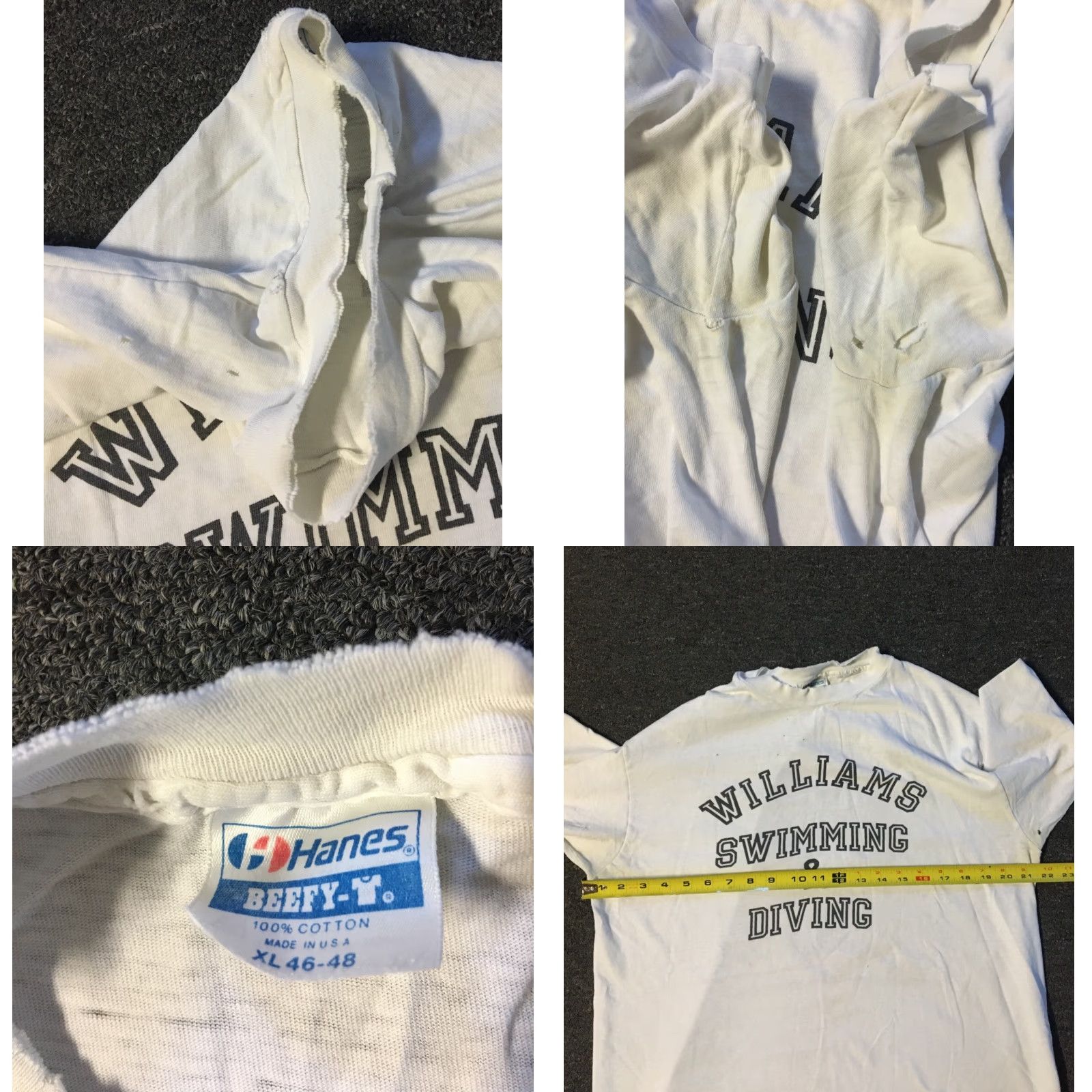 Hanes Vtg 80s Williams Swim & Dive No Limit faded distressed shirt M L Single Stitch Track Grunge Shirt Mens USA 80s Vintage Grunge Logo Size US M / EU 48-50 / 2 - 8 Thumbnail