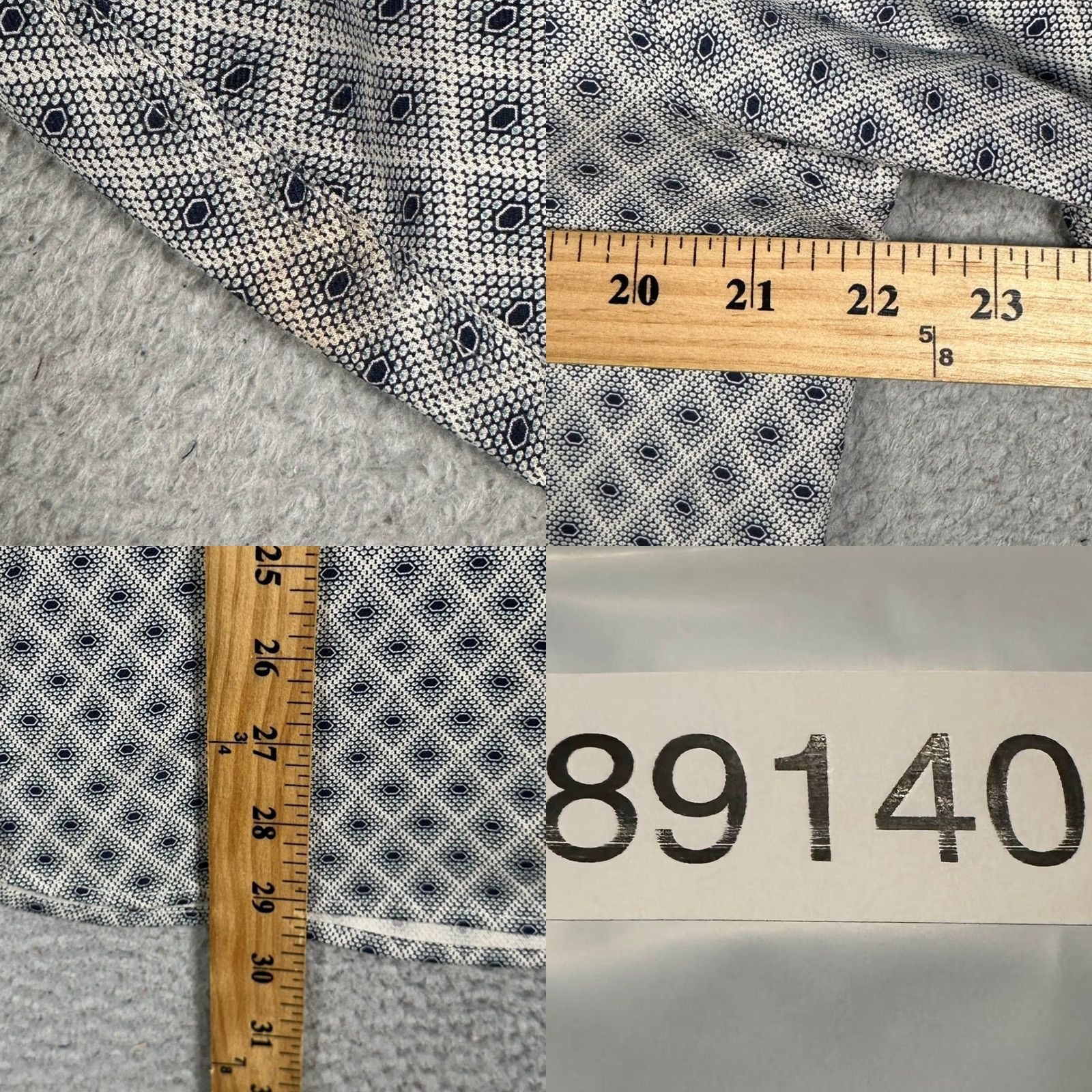 Ted Baker Ted Baker Shirt Men M Navy White Geometric Diamond Print Button Up Long Sleeve Collared 4 Medium Sanlon Size US M / EU 48-50 / 2 - 8 Thumbnail