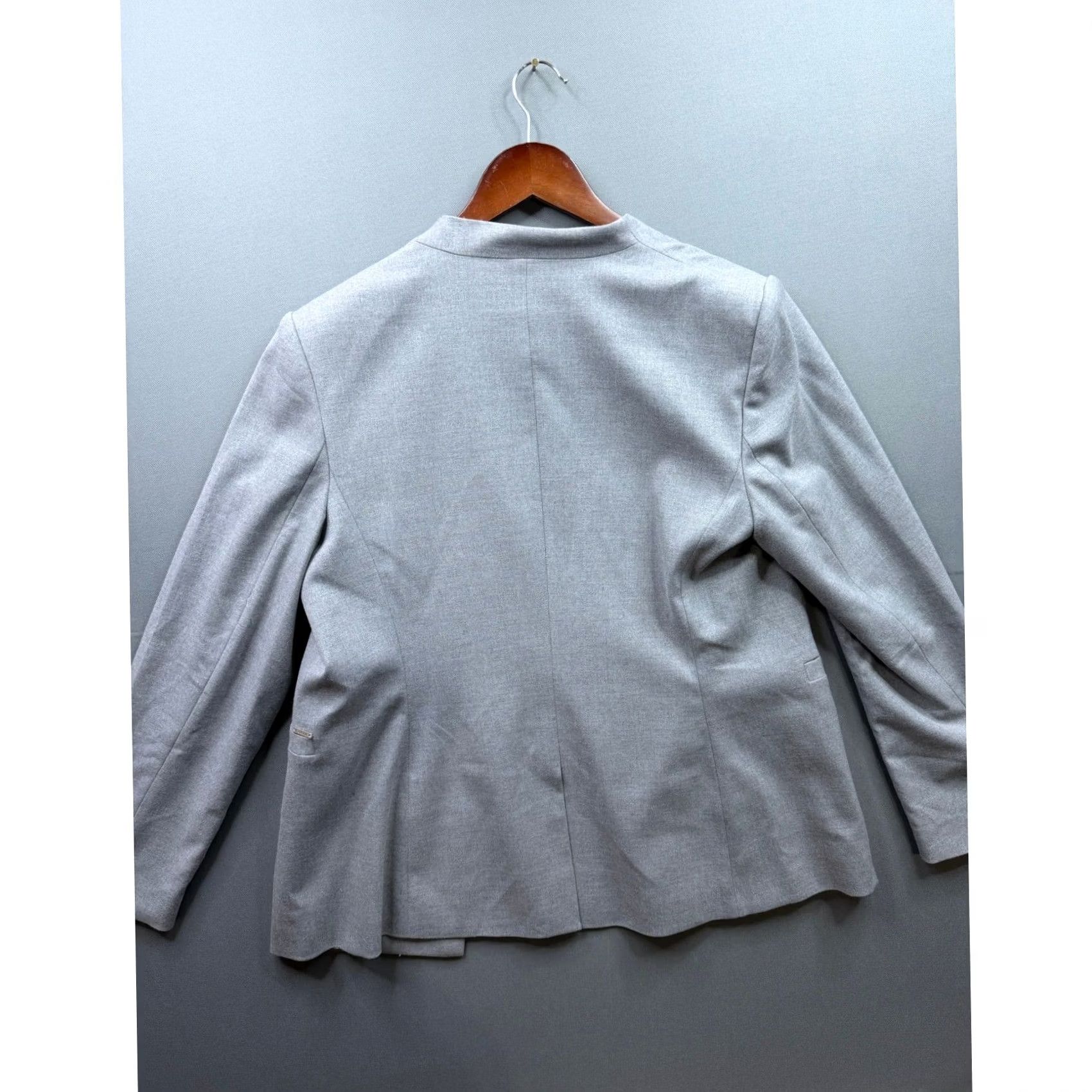 DKNY DKNY Blazer Womens Grey Collarless Ring Closure Open Front Jacket 14P Size XL / US 12-14 / IT 48-50 - 6 Thumbnail