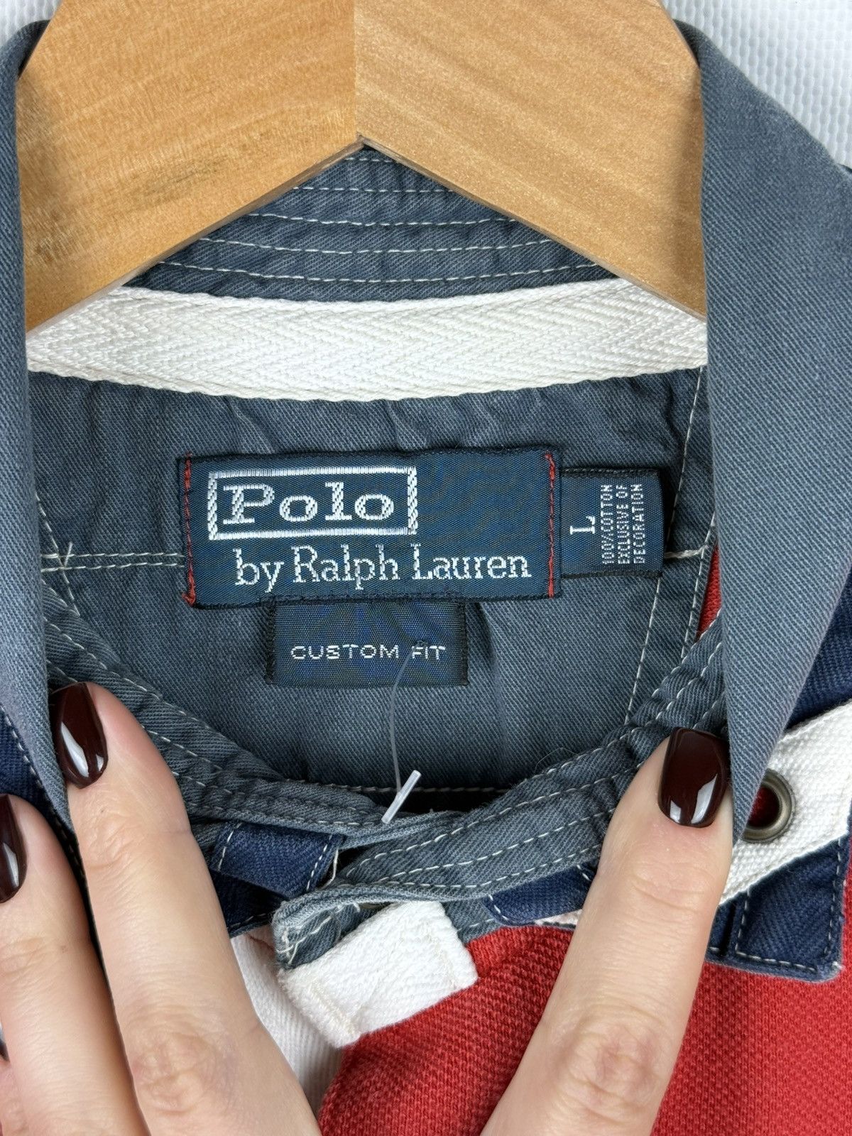 Polo Ralph Lauren Polo By Ralph Lauren Vintage Men USA Flag Logo Polo T Shirt Size US L / EU 52-54 / 3 - 9 Thumbnail