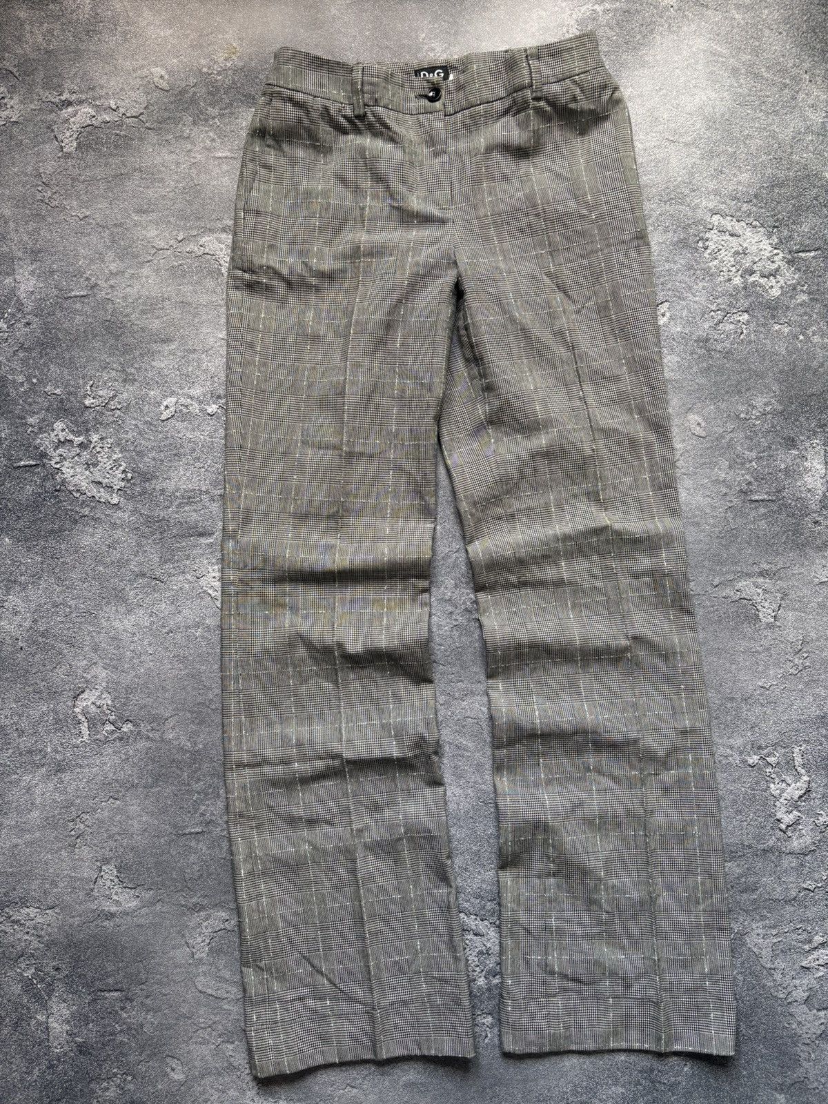Dolce & Gabbana Vintage Dolce & Gabbana Luxury Grey Plaid Check Pants Size 28" / US 6 / IT 42 - 3 Thumbnail