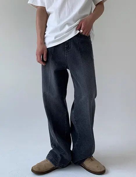 Japanese Brand Men's loose straight wide-leg casual versatile jeans Size US 32 / EU 48 - 4 Thumbnail