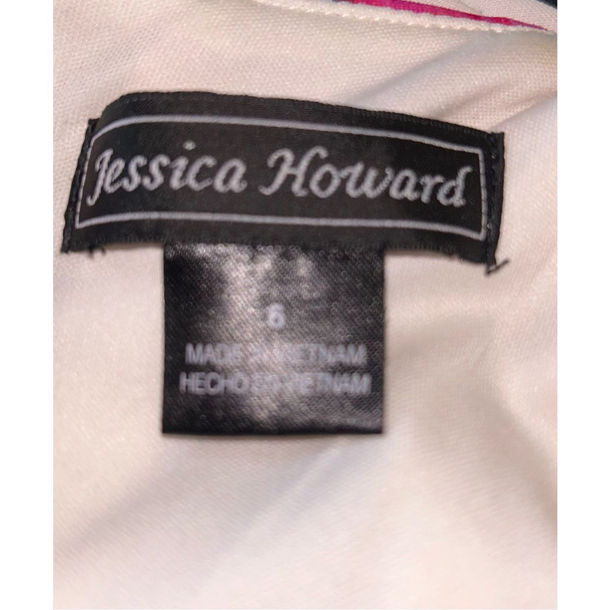 Other Jessica Howard Womens Pink White Fit + Flare Dress 6 Size M / US 6-8 / IT 42-44 - 4 Thumbnail