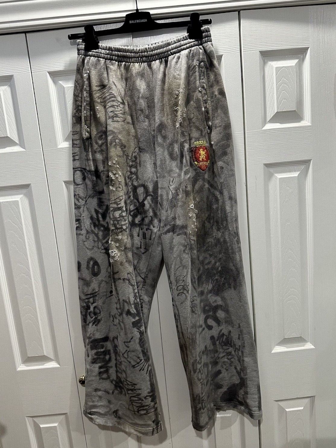 image of Balenciaga Skater Graffiti Pants in Grey, Men's (Size 30)