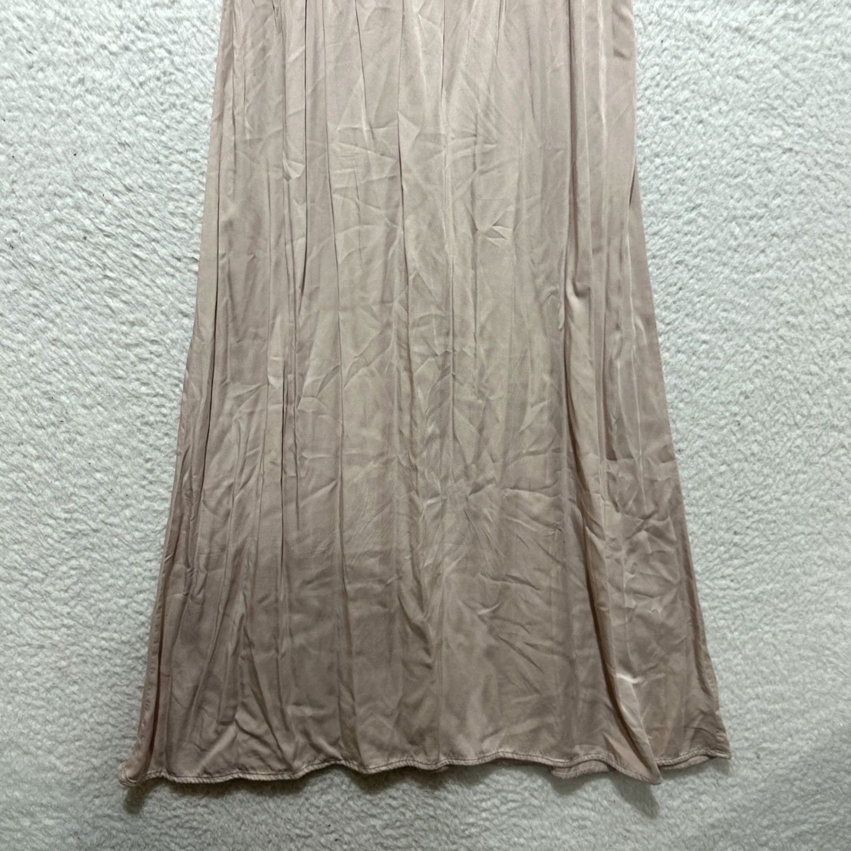 CLOT Cloth & Stone Sleeveless Women's M Deep-V Midi Dress Satin V-Neck Pullover Pink Size M / US 6-8 / IT 42-44 - 7 Thumbnail