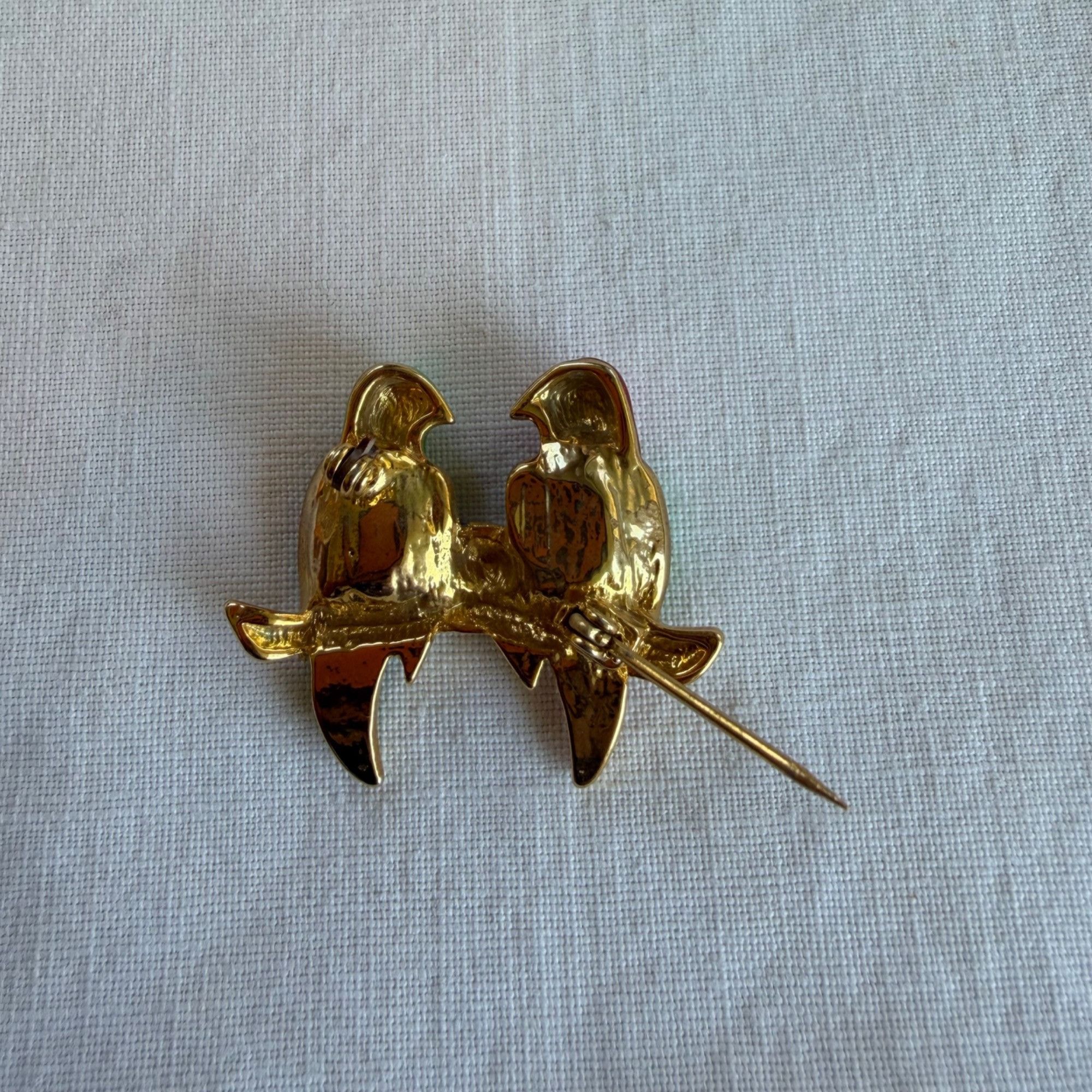 Vintage Vintage Birds On Branch Figural Moonstone Cabochon Rhineston Size ONE SIZE - 6 Thumbnail