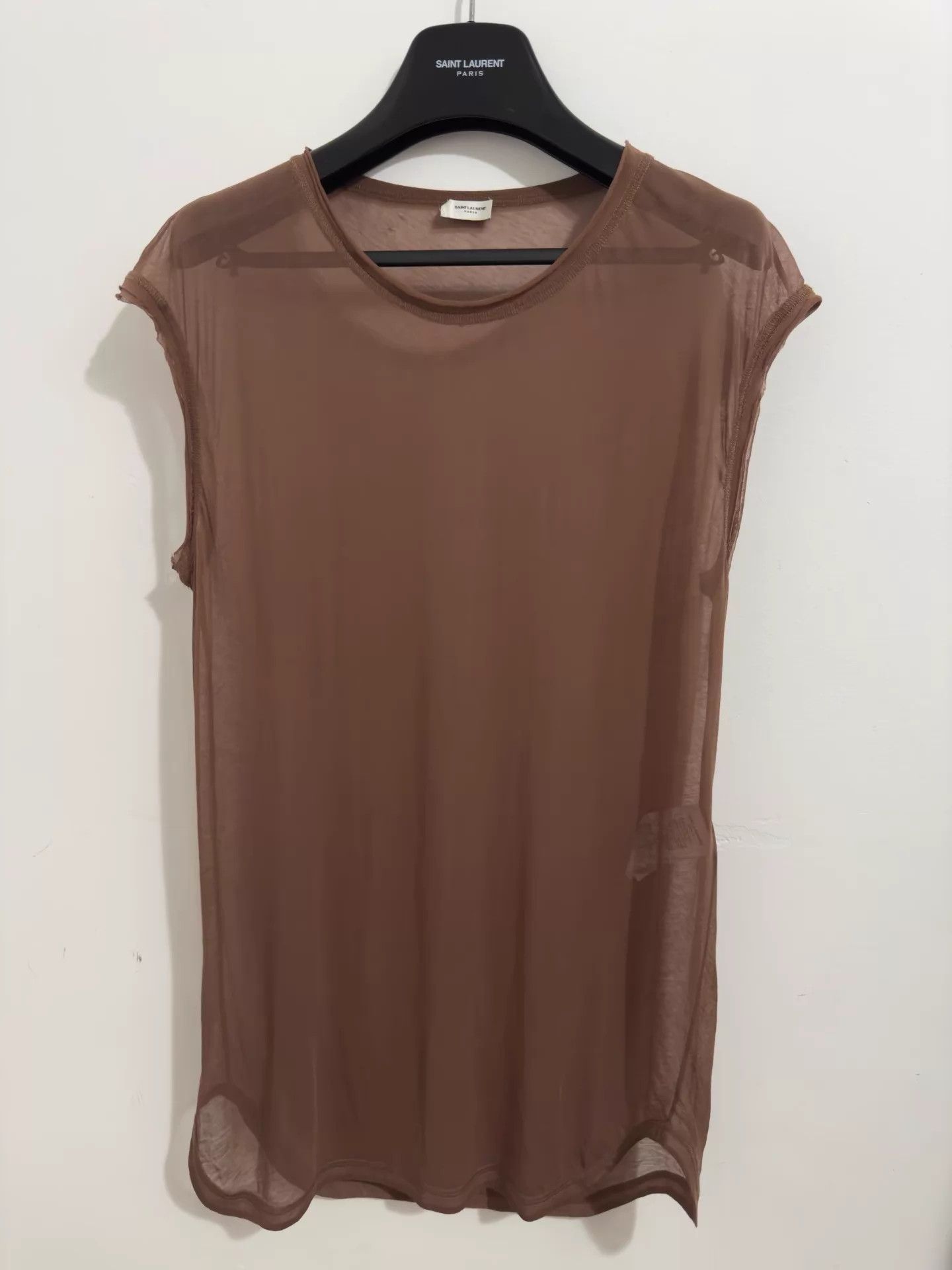 Saint Laurent Paris SLP 23SS Brown Distressed Oversize Vest L Size L / US 10 / IT 46 - 1 Thumbnail