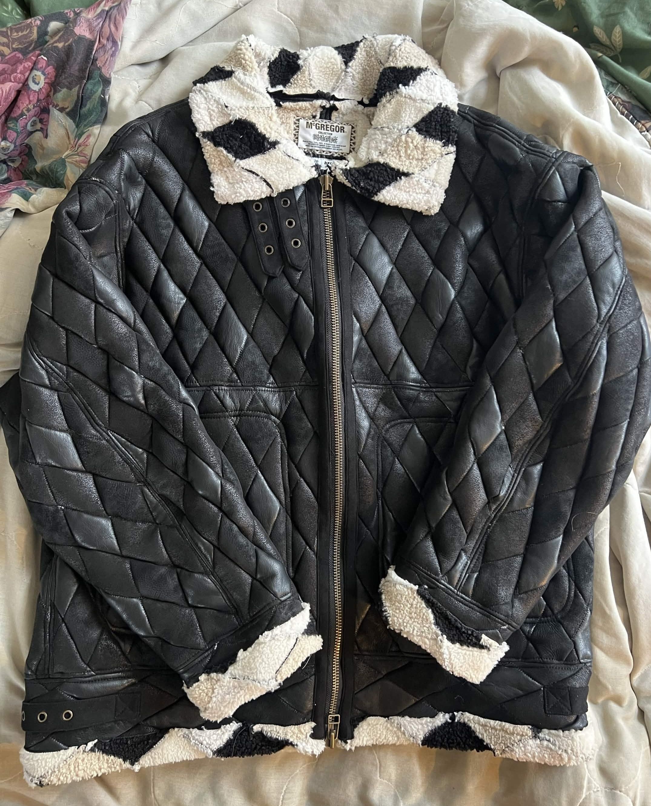 KUON KUON x McGregor Quilted Leather Flight Jacket Size US L / EU 52-54 / 3 - 1 Thumbnail