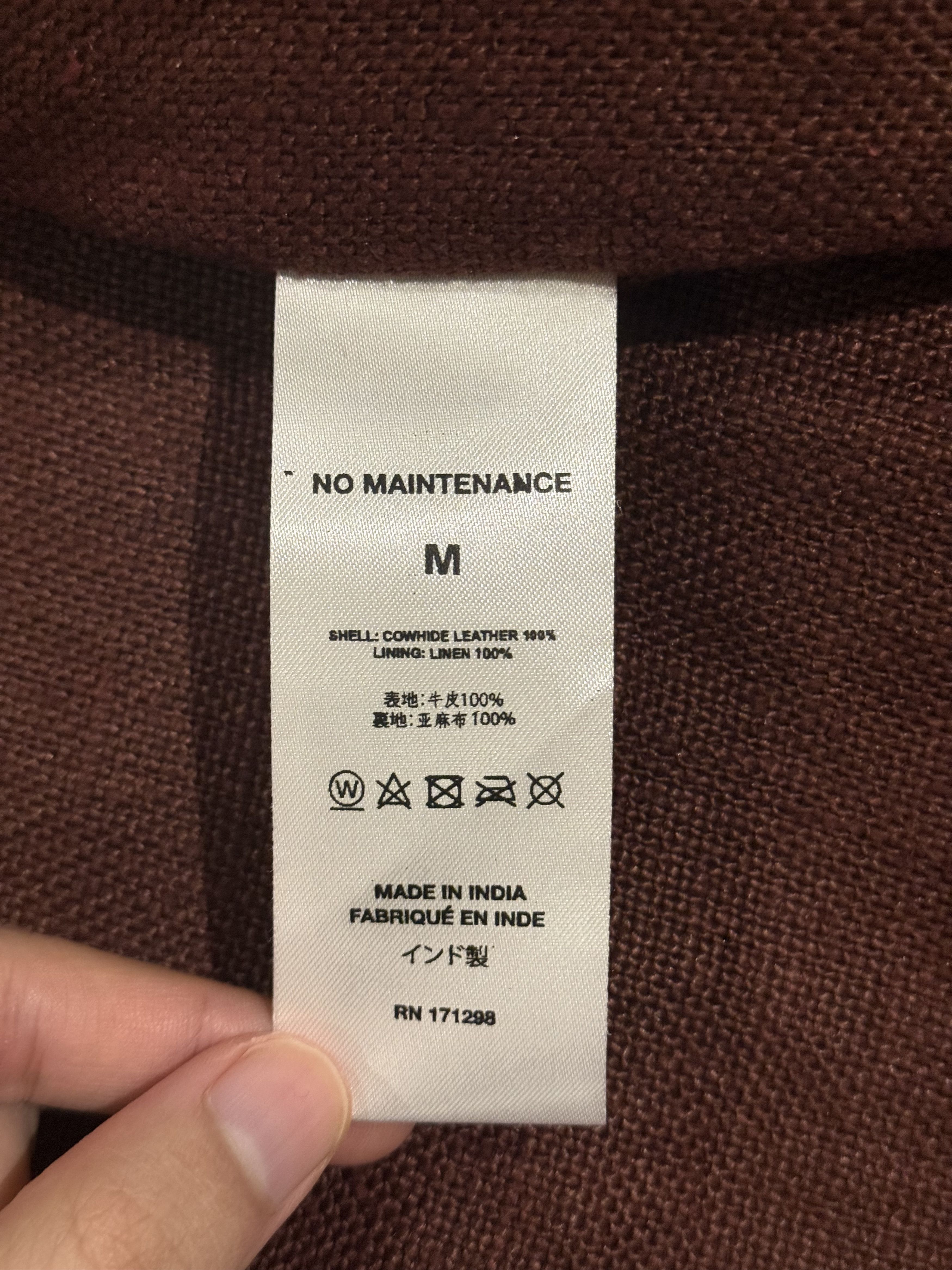 No Maintenance 💚 No Maintenance Double Rivet Leather Jacket Oxblood NEW Size US M / EU 48-50 / 2 - 18 Thumbnail