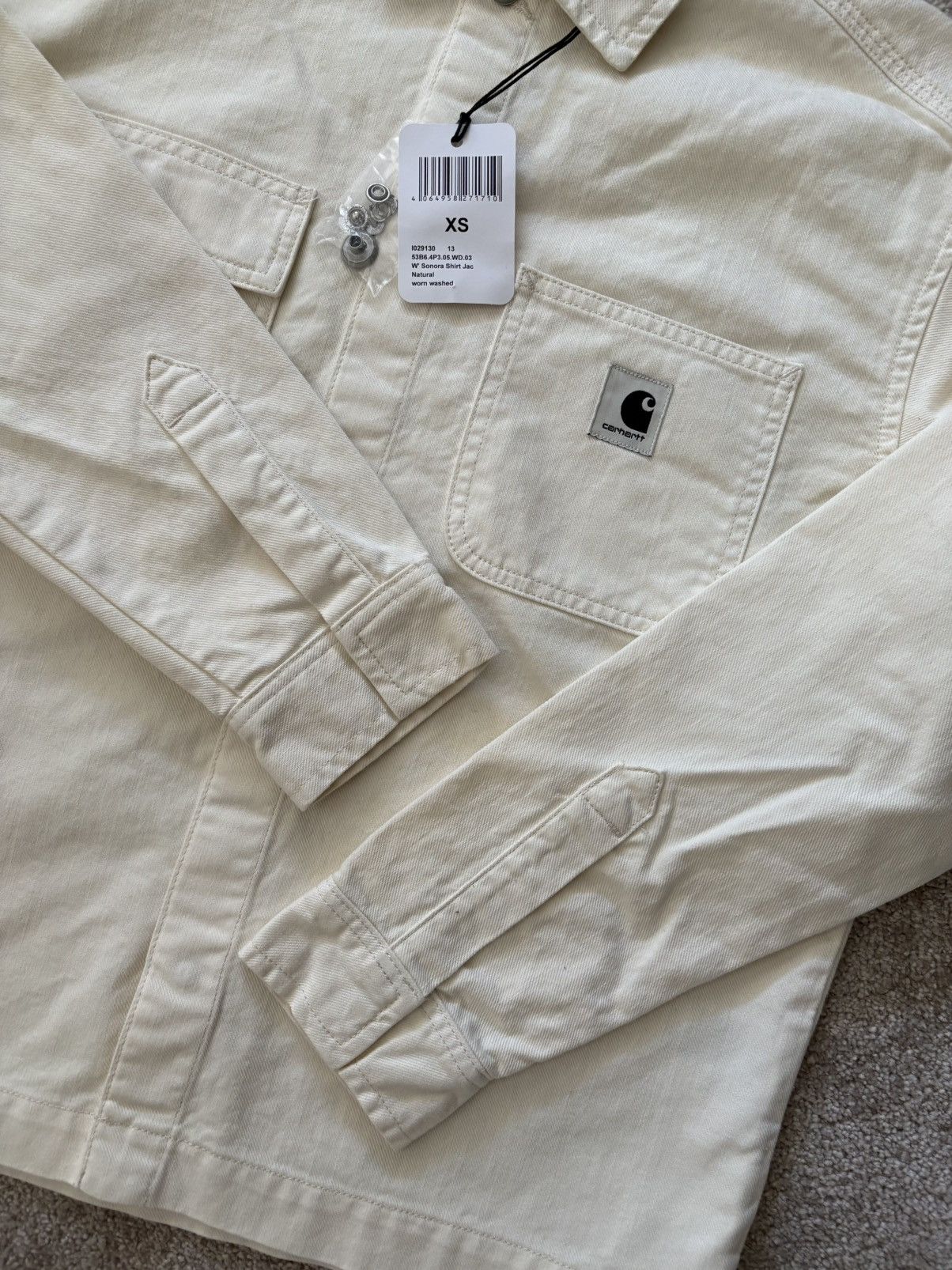 Carhartt Wip Carhartt WIP W’ Sonora Shirt Jacket – Natural Worn Washed Size XS / US 0-2 / IT 36-38 - 2 Thumbnail