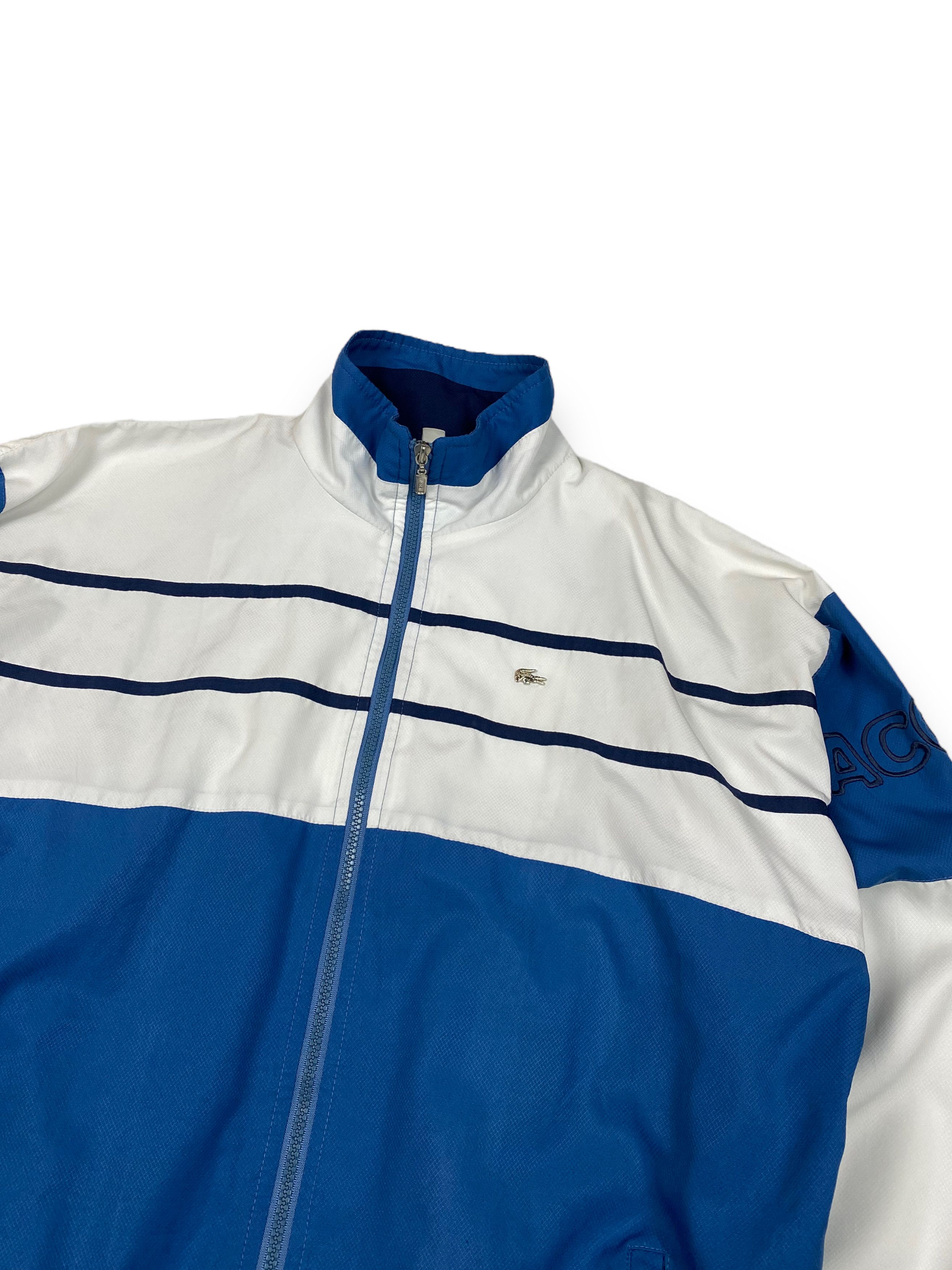 Lacoste Vintage LACOSTE White Blue Track Zip Metal Logo M751 Size US XL / EU 56 / 4 - 4 Thumbnail