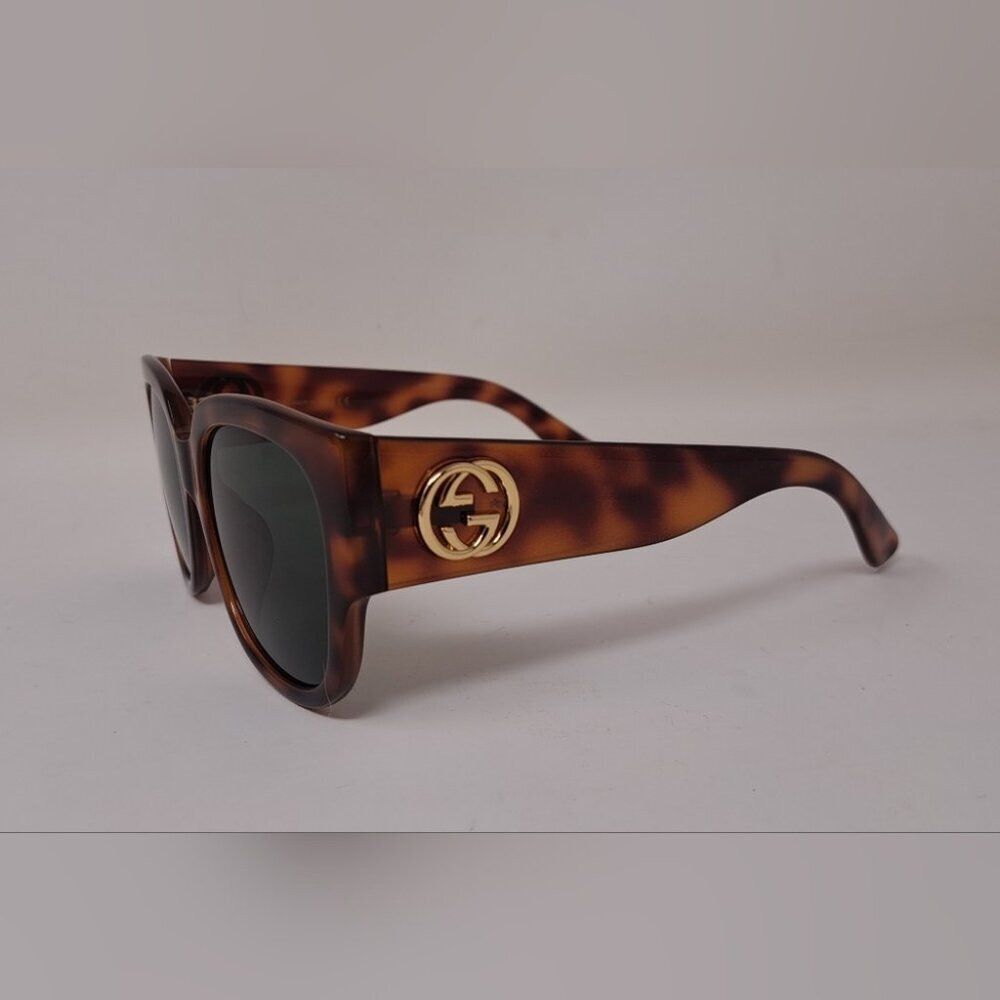 Gucci Gucci Womens Sunglasses Havana Green Gold Big Logo Square G Size ONE SIZE - 3 Thumbnail
