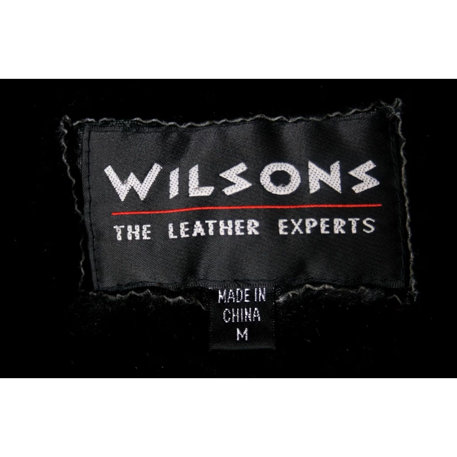 Vintage VINTAGE Wilsons Leather Bomber Jacket Shirt Men M Black Faux Fur Lining 90s Shine Size US M / EU 48-50 / 2 - 8 Thumbnail