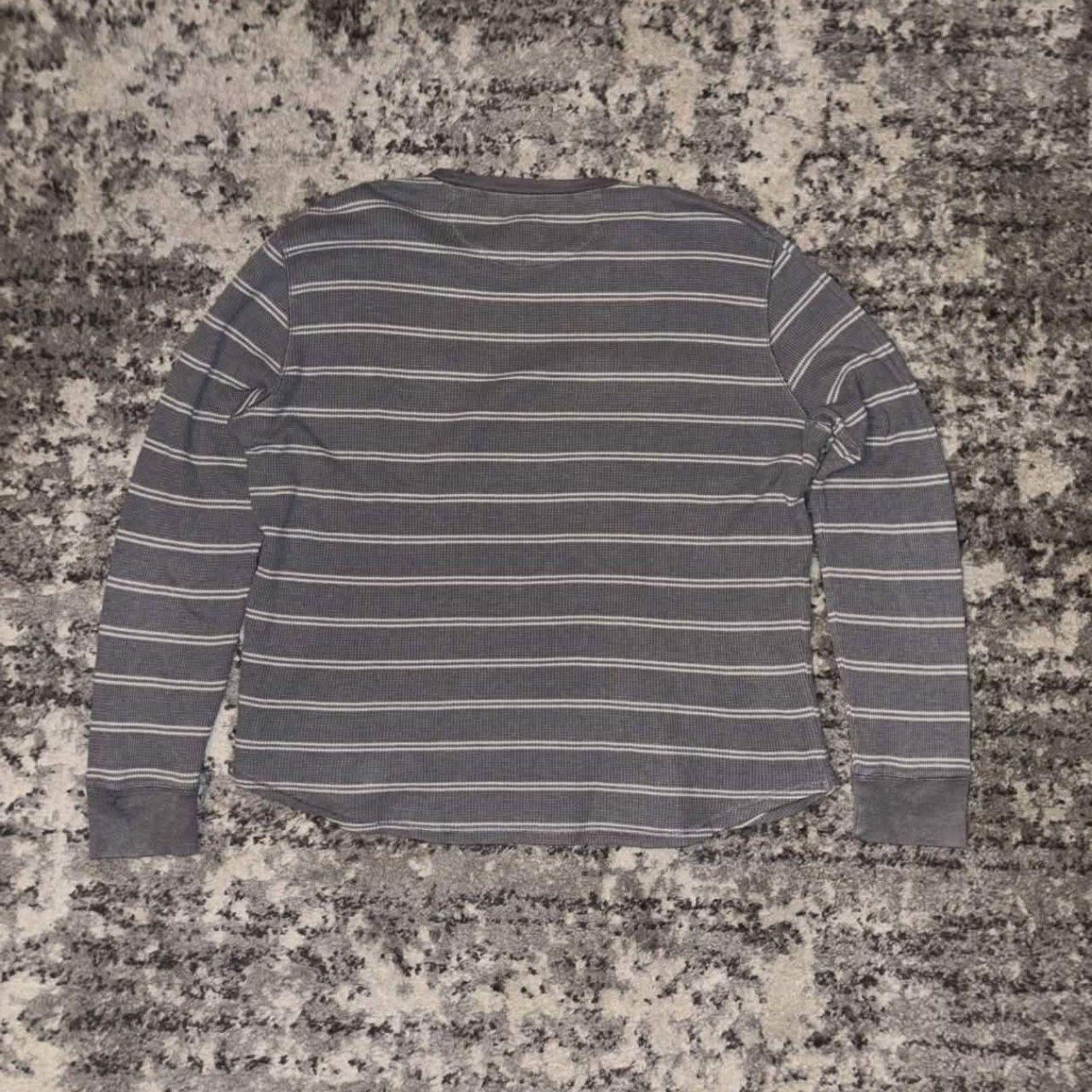 Banana Republic Y2K Striped Waffle Knit Banana Republic Thermal Shirt Size US XL / EU 56 / 4 - 2 Thumbnail