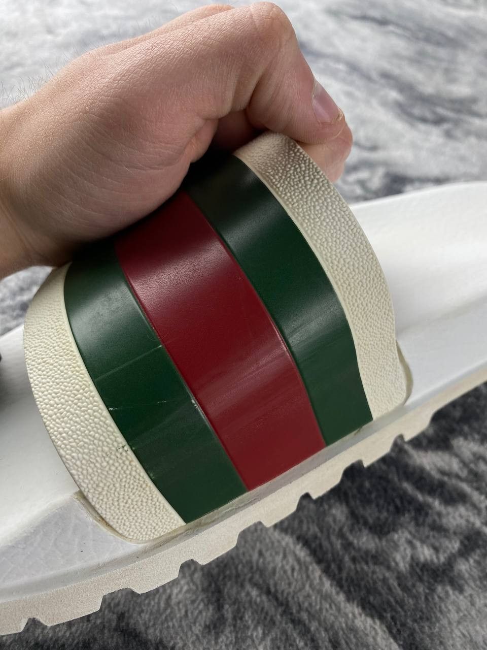 Gucci Gucci Web Slide Sandal Men Size 12 White Size US 12 / EU 45 - 15 Thumbnail