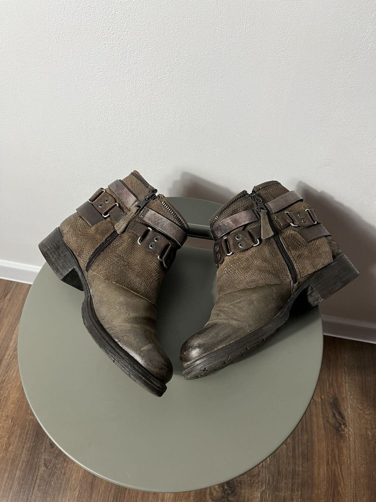 Vintage Avant-Garde Distressed Boots Size 39 – Grunge Military Style Size US 8 / IT 38 - 9 Thumbnail