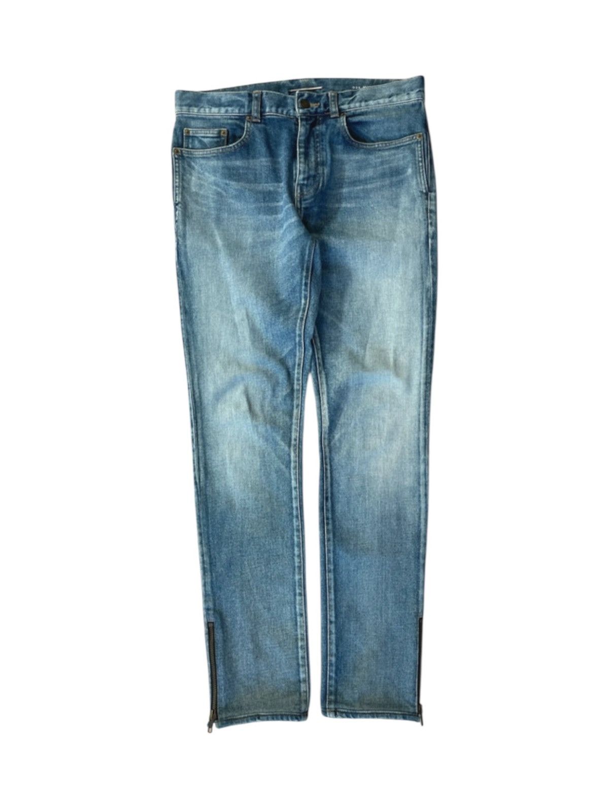 Saint Laurent Paris Saint Laurent D24 Washed Blue Denim Jeans Size US 30 / EU 46 - 1 Thumbnail