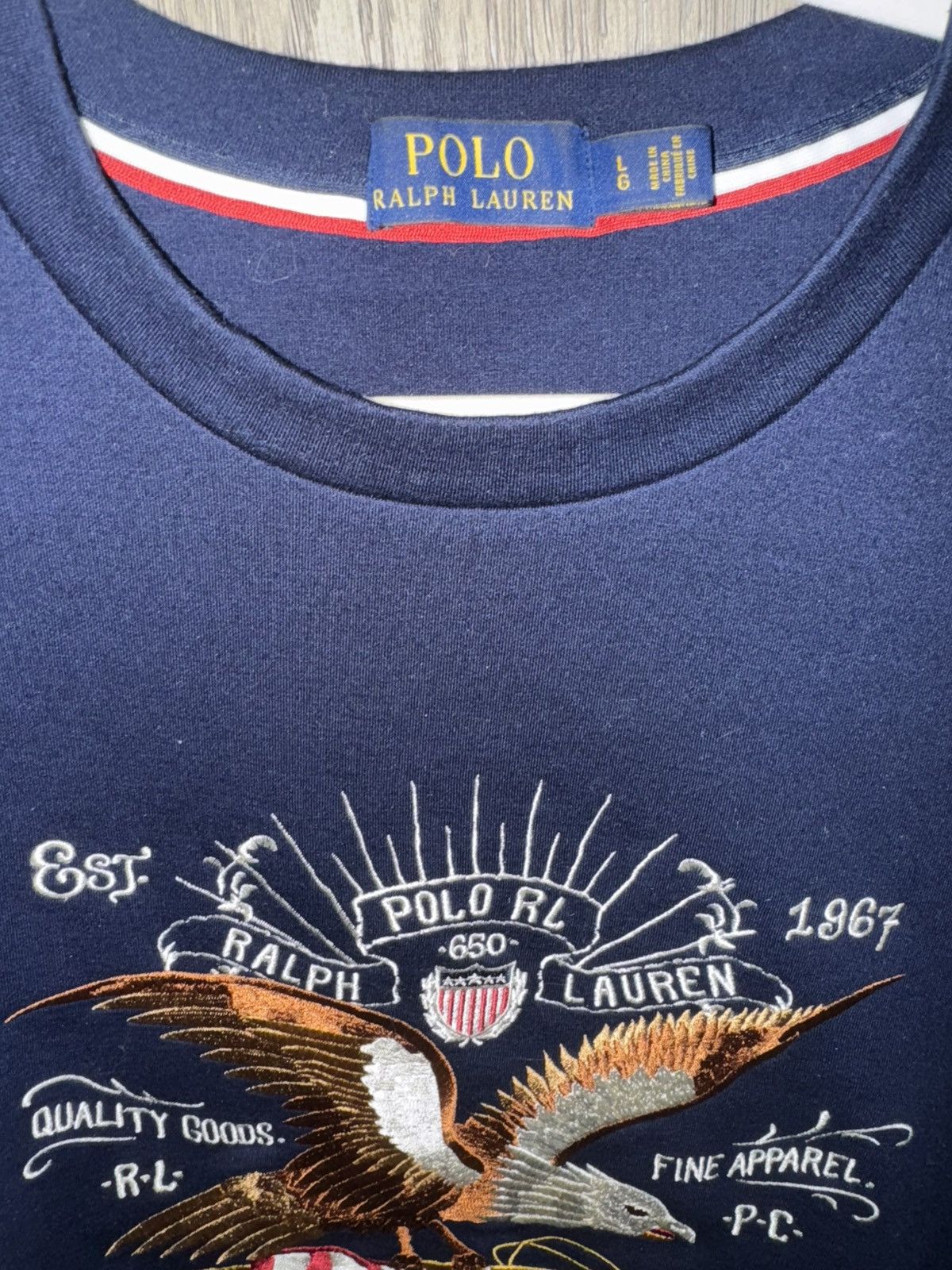 Polo Ralph Lauren Polo Ralph Lauren Embroidered Eagle USA Sweatshirt Crewneck Size US L / EU 52-54 / 3 - 3 Thumbnail